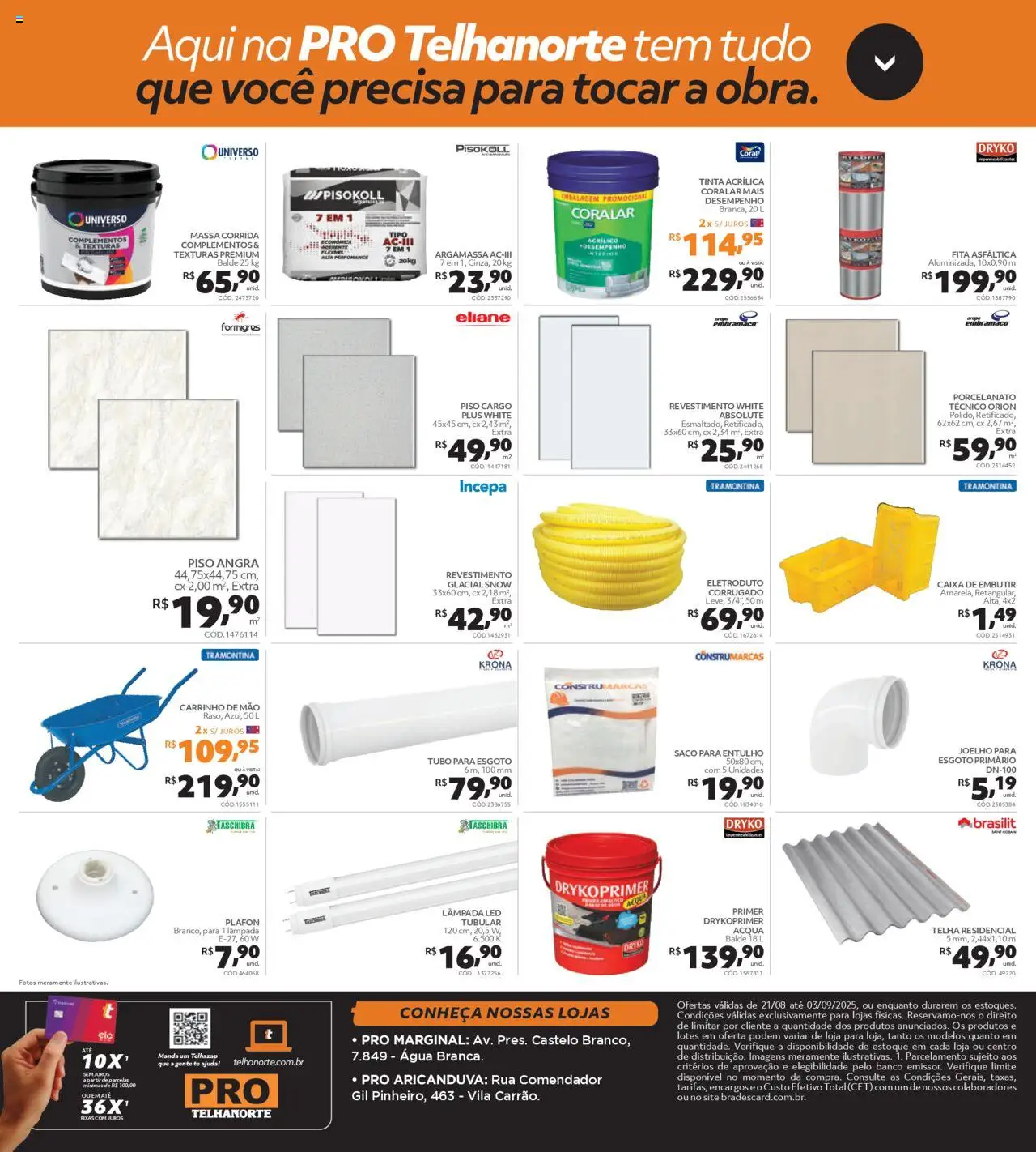 Telhanorte Folheto - válido de 21.08.2025 | Página: 2 | Produtos: Banco, Caixa, Primer, Balde