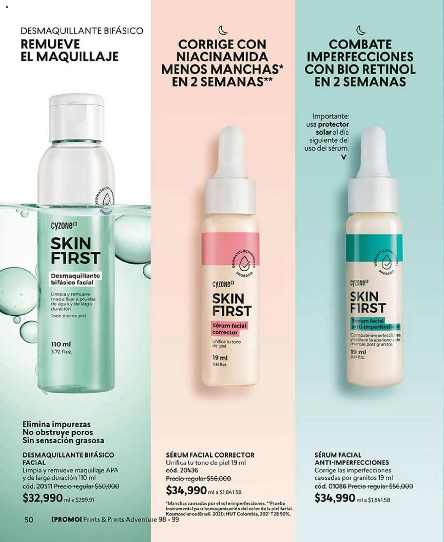 CyZone revista - valida desde el 01.02.2026 | Página: 50 | Productos: Agua, Serum, Maquillaje, Protector solar