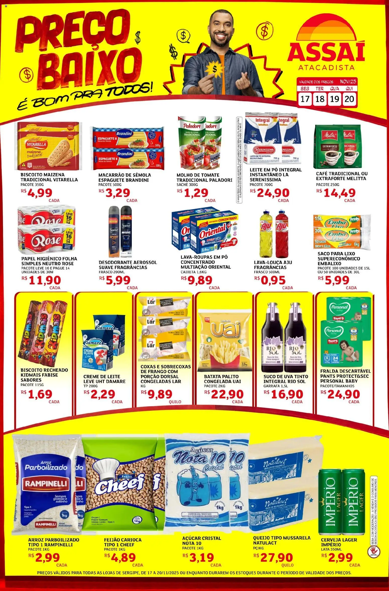 Assaí Atacadista Folheto - válido de 17.11.2025 | Página: 1 | Produtos: Saco para lixo, Biscoito, Cerveja, Batata