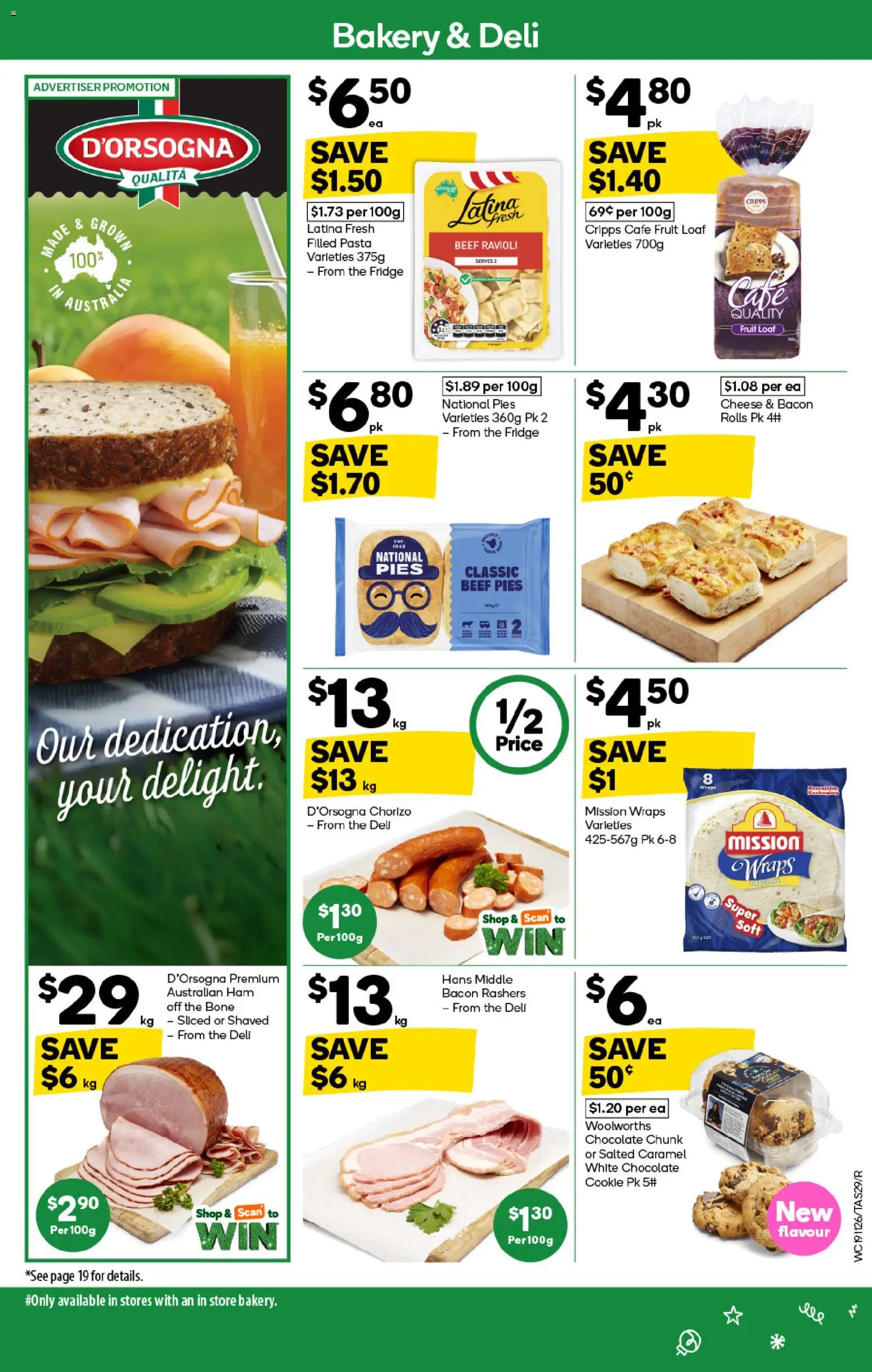 Woolworths catalogue - valid from 19.11.2025 | Page: 29 | Products: Bacon, Ham, Pasta, Bakery