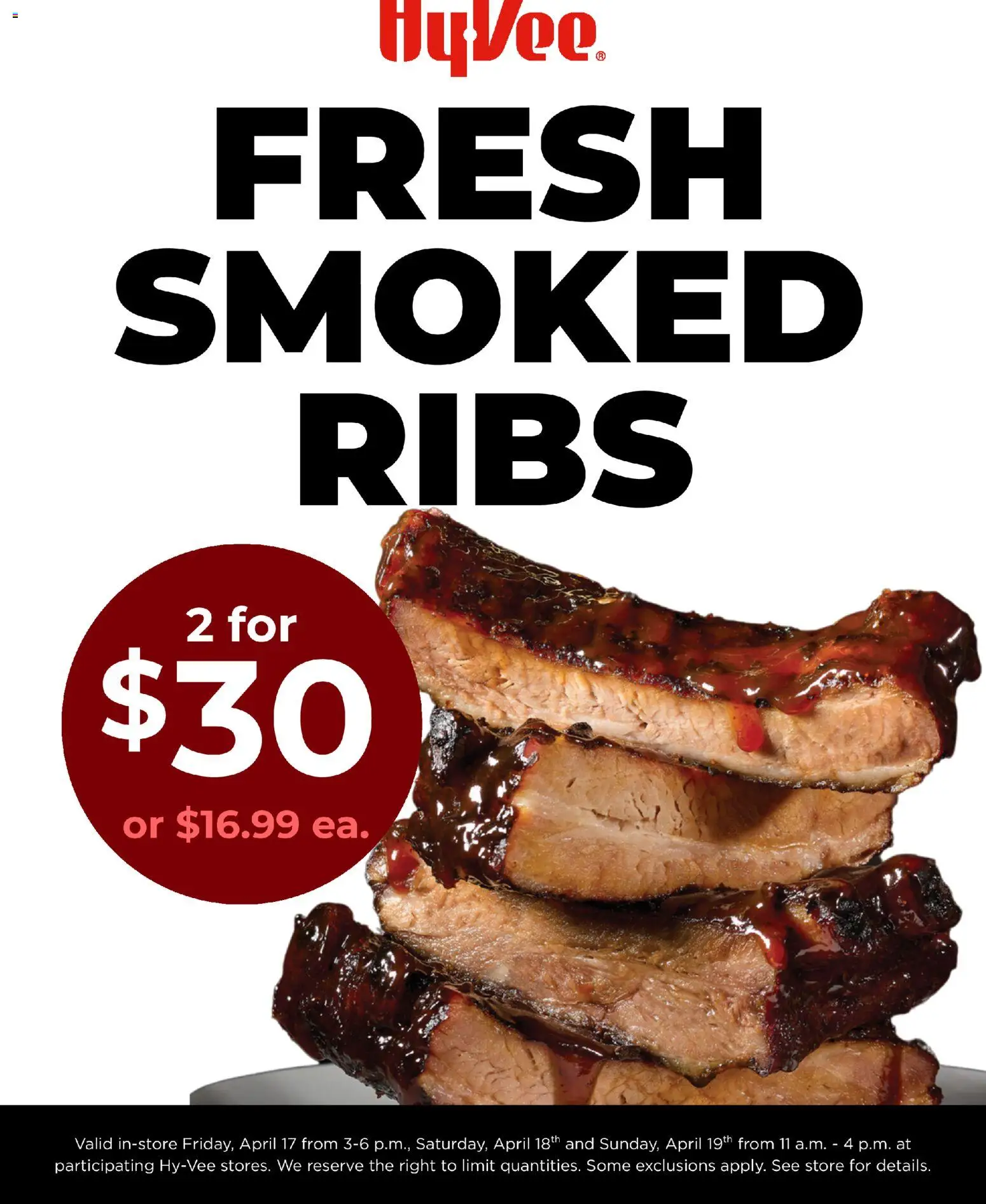 HyVee Fresh Smoked Ribs - valid from 17.04.2026 | Page: 1