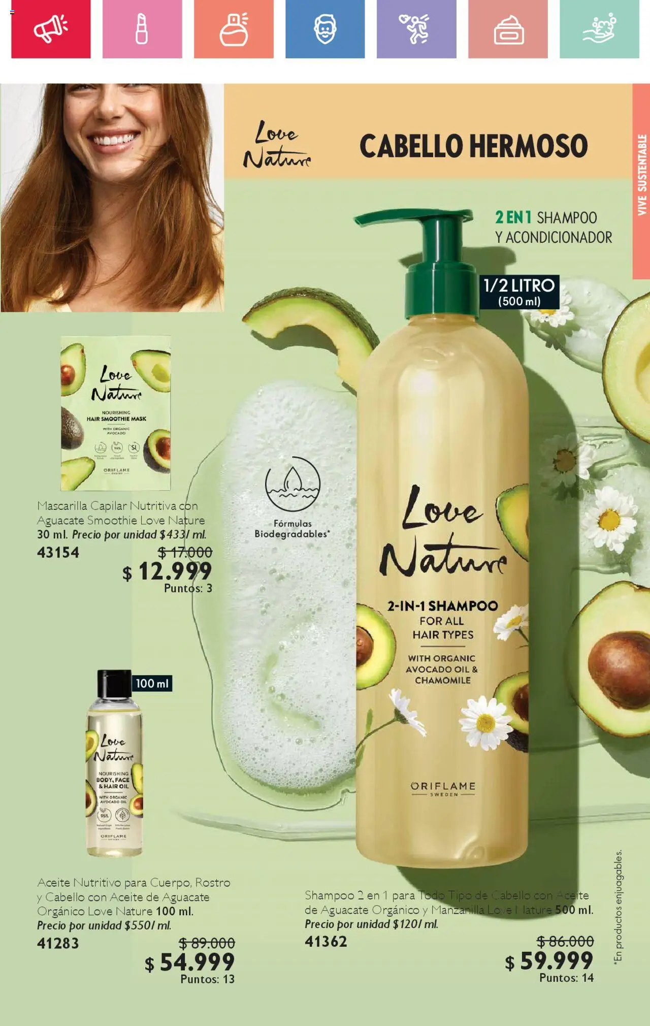 Oriflame revista - valida desde el 02.08.2025 | Página: 63 | Productos: Lavarropas, Shampoo, Mascarilla, Acondicionador