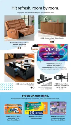 Preview of Sam's Club weekly ads valid from 02.01.2026 | Page: 38 | Products: Sofa, Coffee table, Coffee, Tv