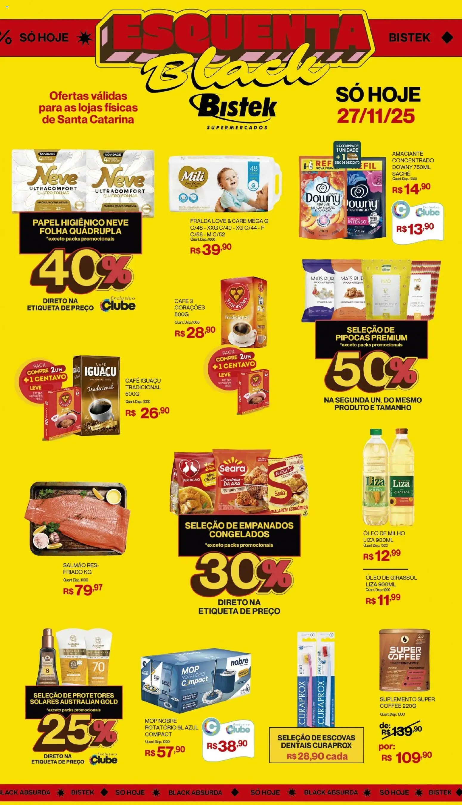Bistek Supermercados Folheto - válido de 27.11.2025 | Página: 1 | Produtos: Perfume, Café, Óleo de girassol, Papel higiênico