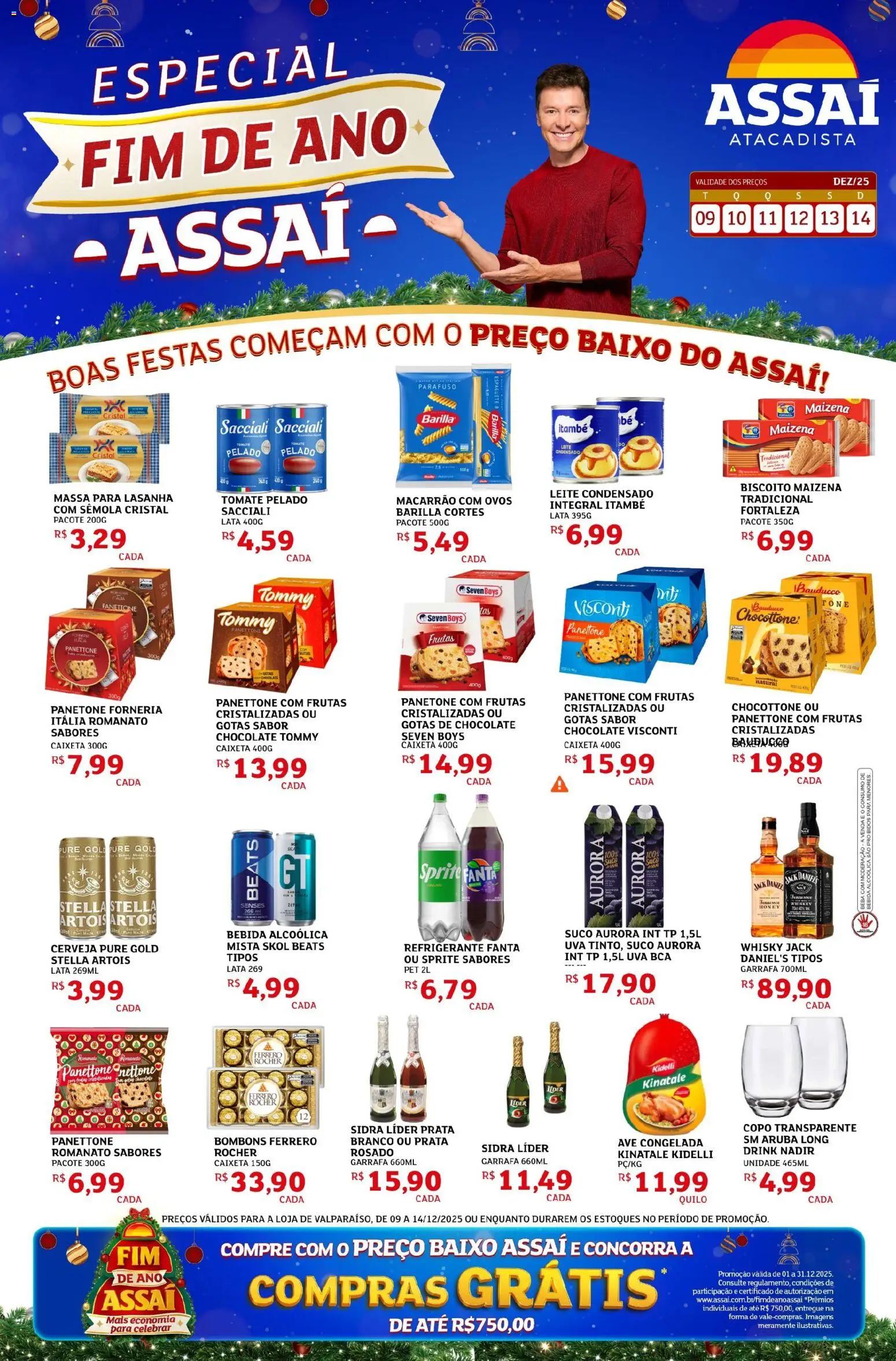 Assaí Atacadista Folheto - válido de 09.12.2025 | Página: 1 | Produtos: Suco, Macarrão, Refrigerante, Leite condensado