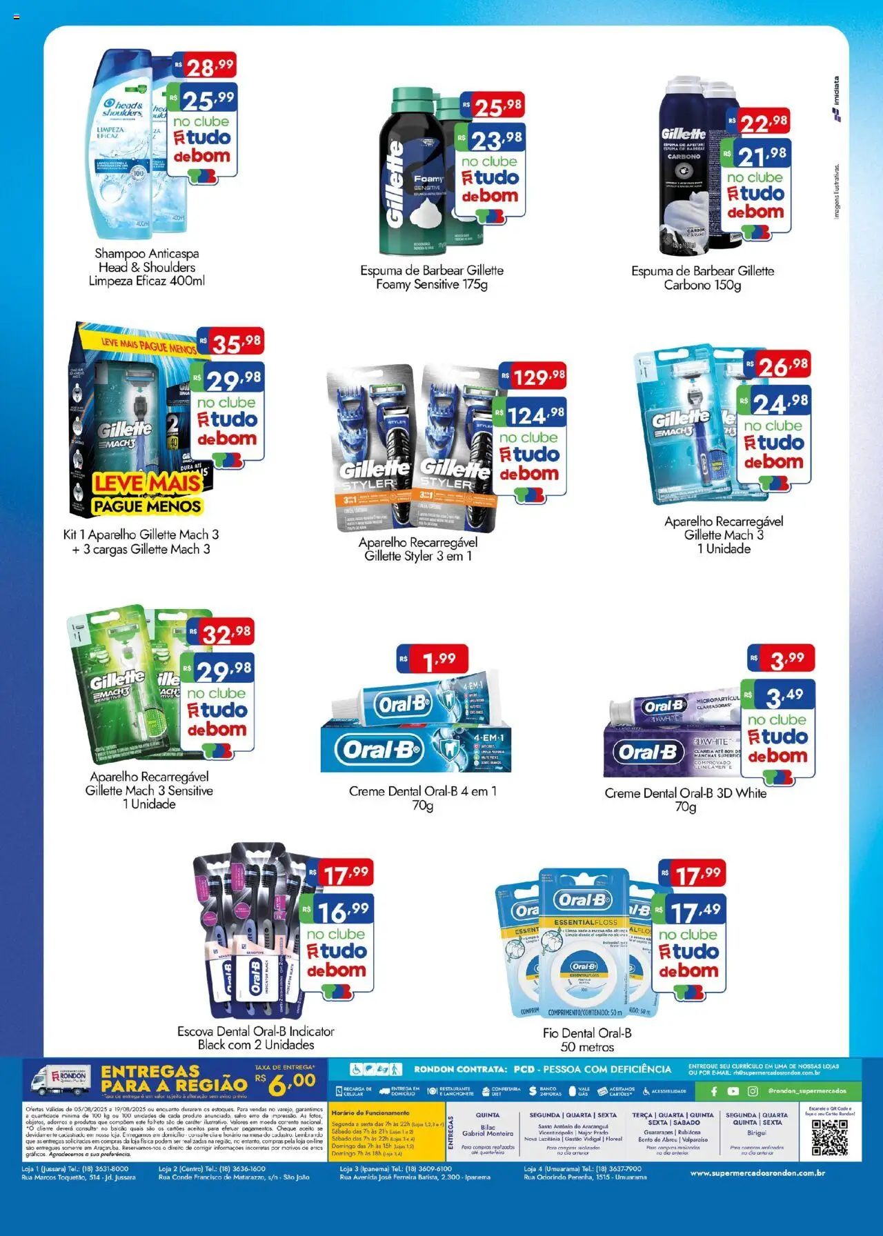 Supermercados Rondon Folheto - válido de 05.08.2025 | Página: 2 | Produtos: Shampoo, Mesa, Fio dental, Creme dental