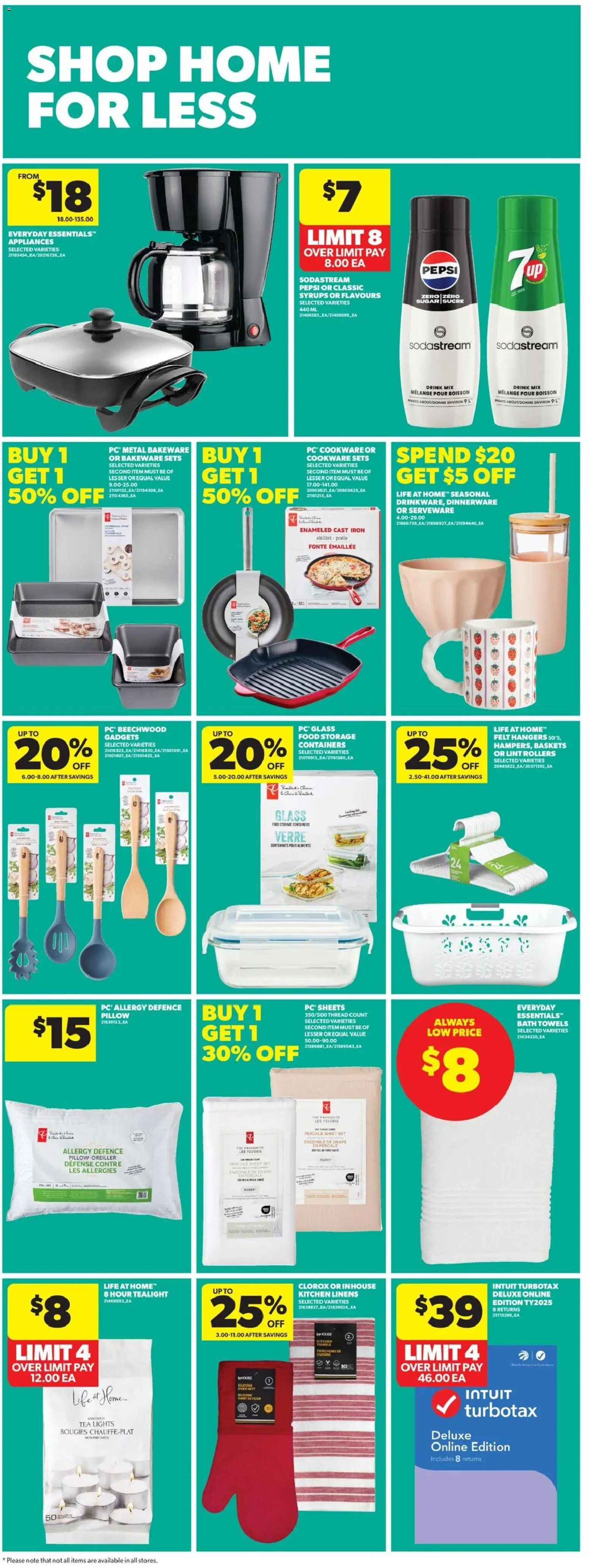 Real Canadian Superstore flyer valid from 19.02.2026 | Page: 33 | Products: Oven, Iron, Pillow, Bath