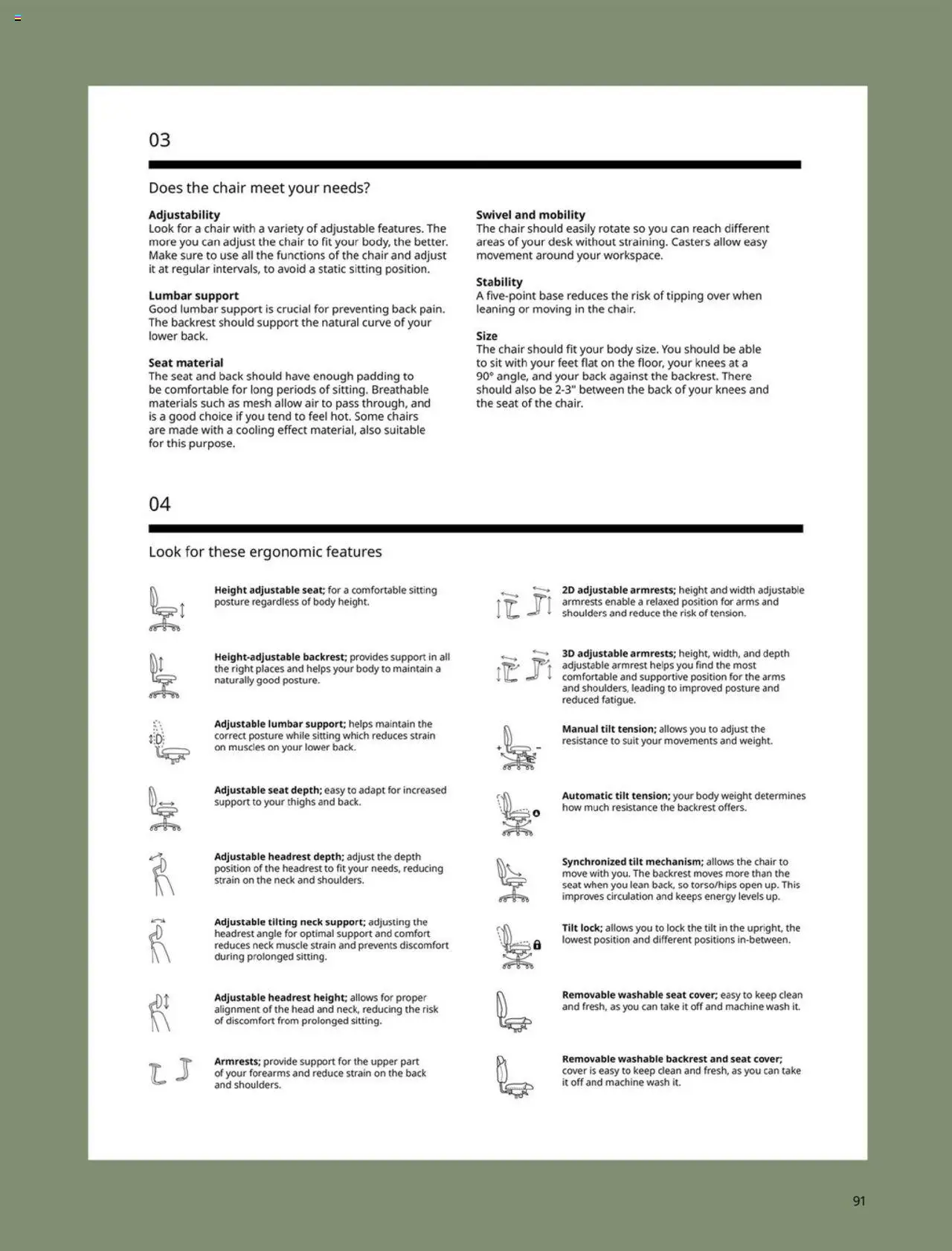 IKEA Office Brochure 2025 - valid from 01.03.2025 | Page: 91 | Products: Chair, Swivel, Suit, Weight