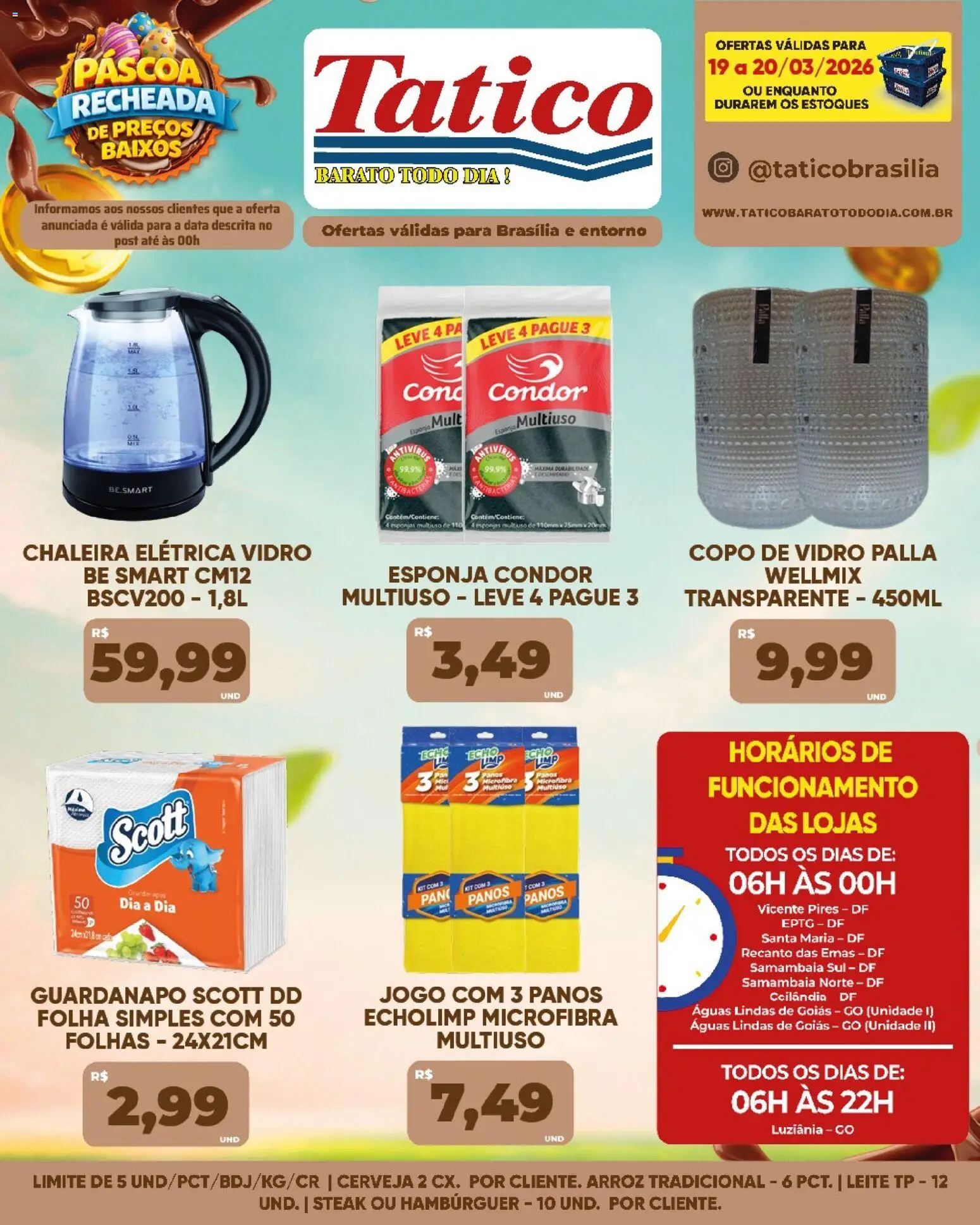 Tatico Folheto - válido de 19.03.2026 | Página: 19 | Produtos: Chaleira, Chaleira elétrica, Hambúrguer, Pá
