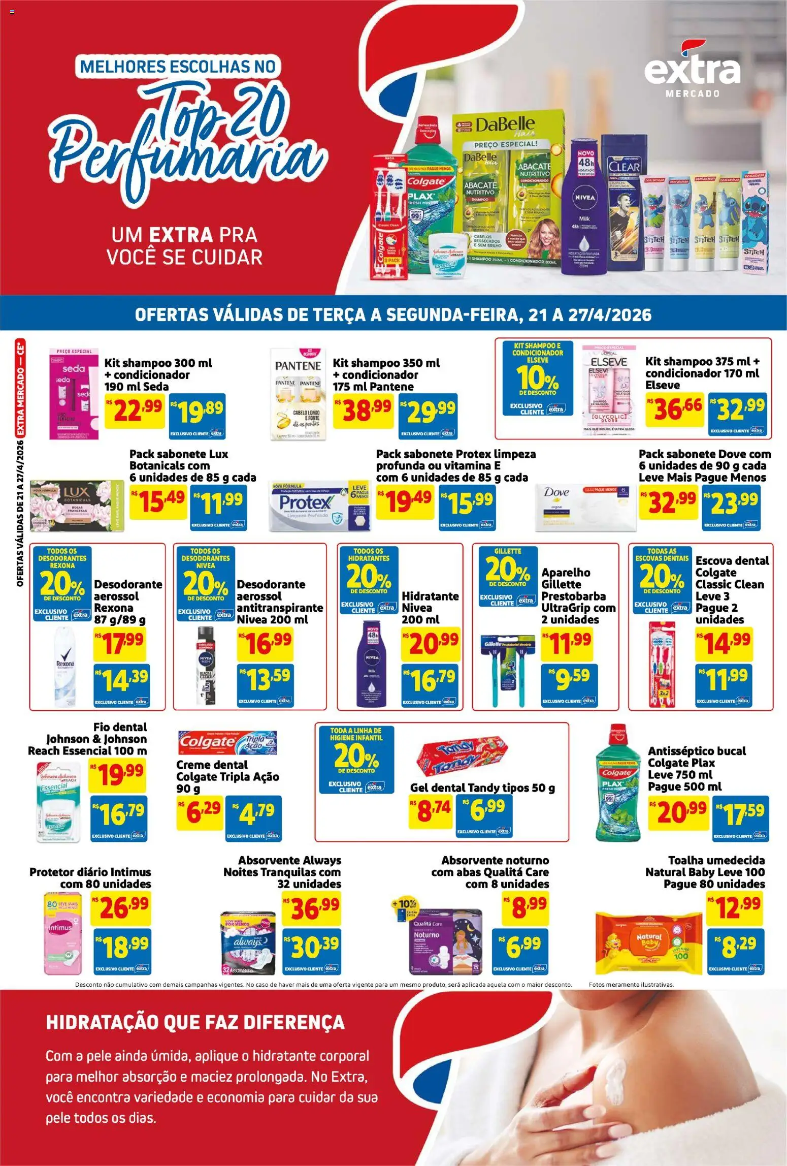 Extra Folheto - válido de 21.04.2026 | Página: 4 | Produtos: Hidratante corporal, Creme, Sabonete, Creme dental