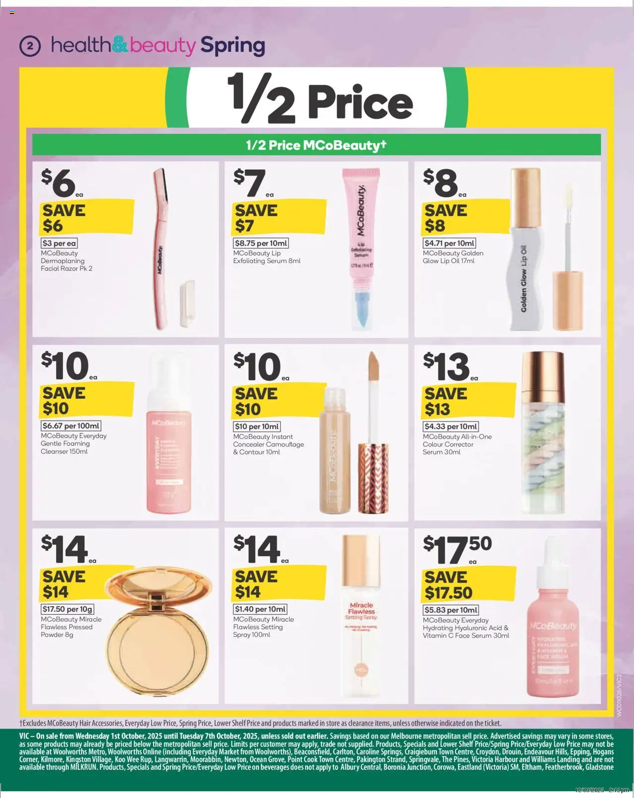 Woolworths catalogue - valid from 01.10.2025 | Page: 3 | Products: Concealer, Contour, Setting spray, Vitamin