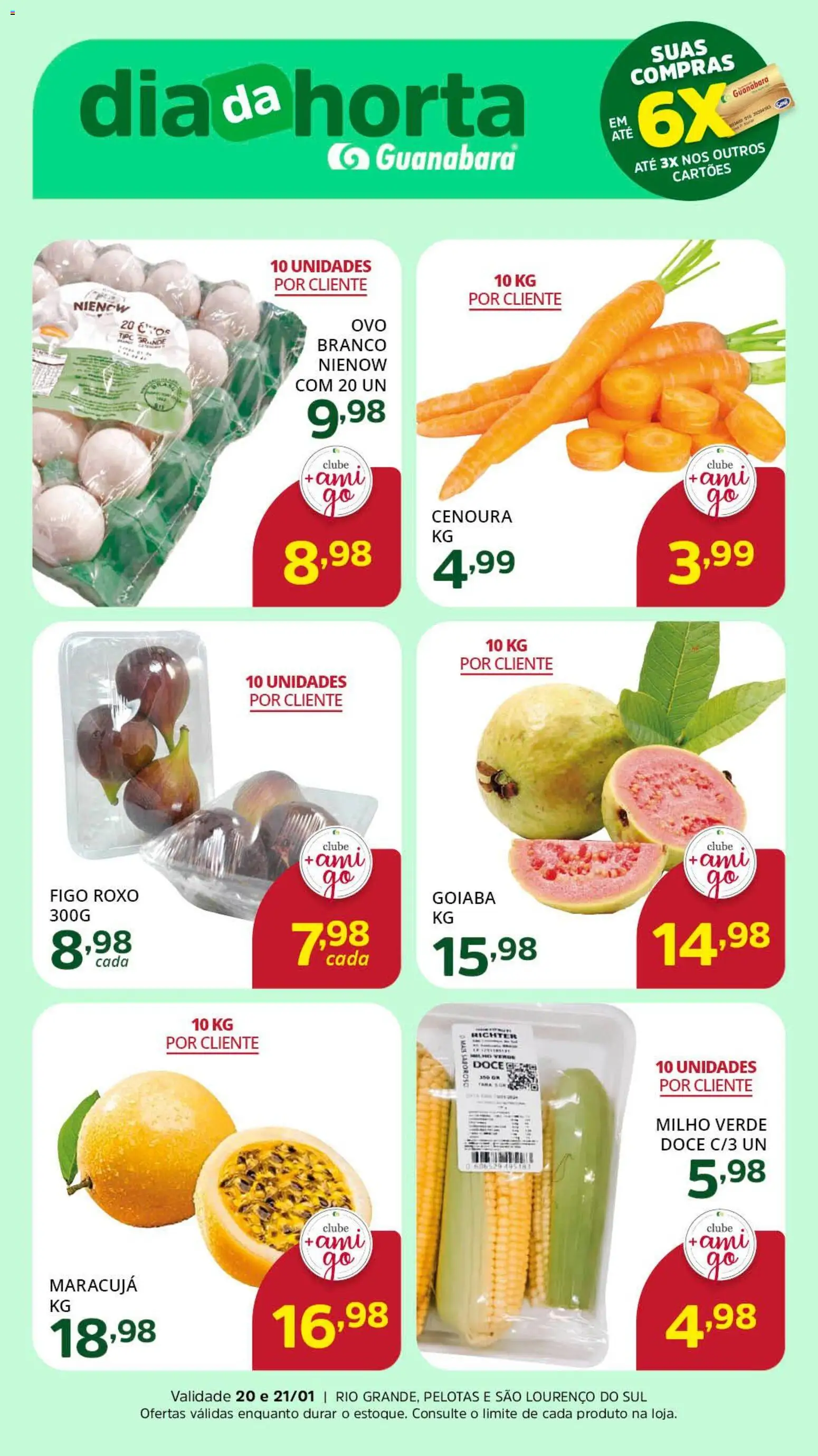 Supermercado Guanabara Folheto - válido de 20.01.2026 | Página: 3 | Produtos: Goiaba, Maracujá, Milho verde, Cenoura