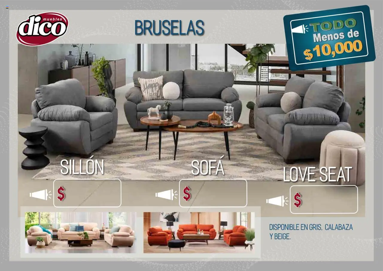 Nuevas ofertas de Muebles Dico válidas en toda la República Mexicana desde el 25.09.2025. ¡Encuentra las mejores ofertas en Muebles Dico - Catálogo TODO menos de 10000! | Página: 37 | Productos: Sofá, Sillón