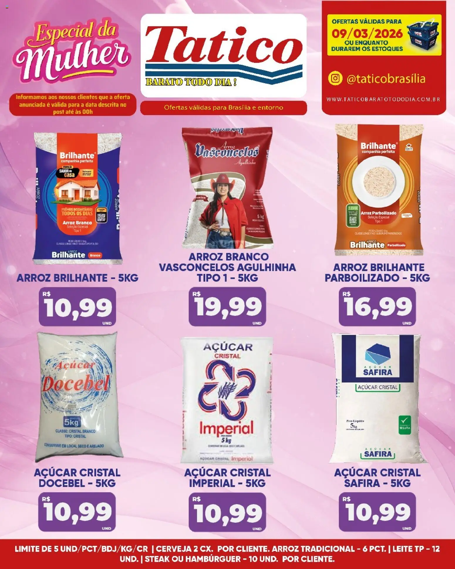 Tatico Folheto - válido de 09.03.2026 | Página: 1 | Produtos: Piso, Cerveja, Arroz, Açúcar