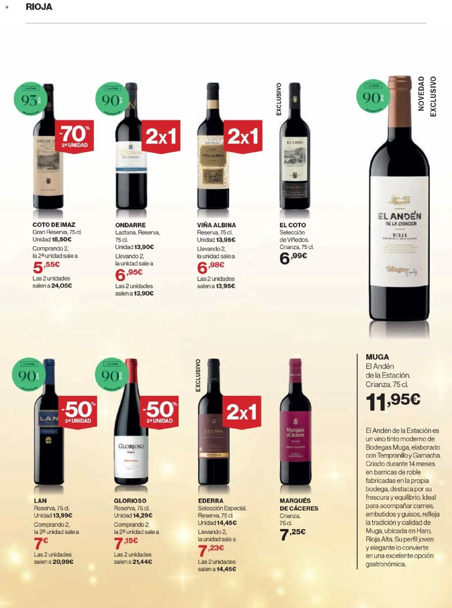 Nuevas ofertas de El Corte Inglés válidas en toda la República Mexicana desde el 20.11.2025. ¡Encuentra las mejores ofertas en El Corte Inglés catálogo La Bodega ! | Página: 9 | Productos: Perfil, Vino