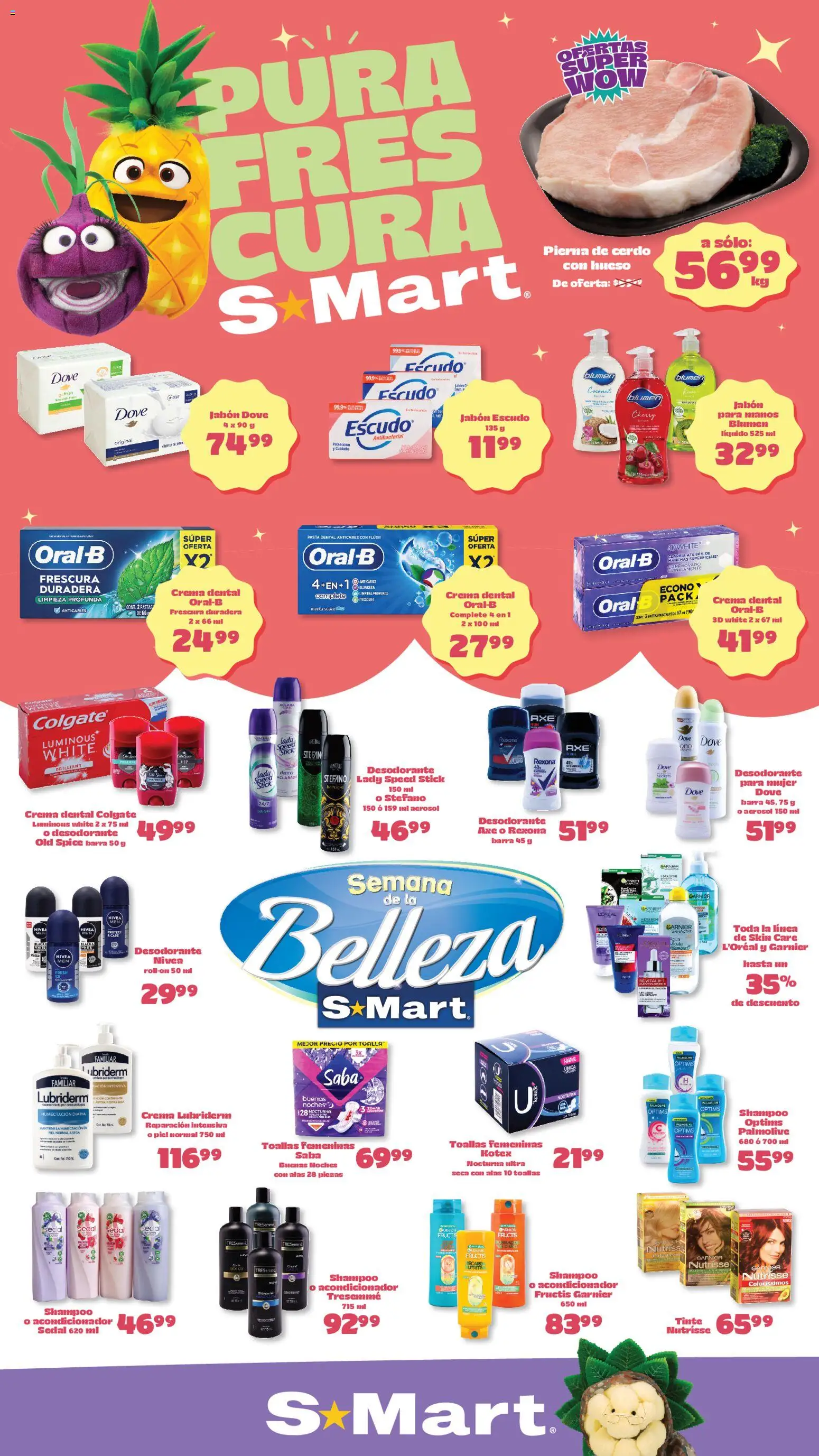 Nuevas ofertas de S-Mart válidas en toda la República Mexicana desde el 21.04.2026. ¡Encuentra las mejores ofertas en S-Mart folleto Ofertas de feria Juárez! | Página: 1 | Productos: Pasta dental, Pasta, Barra, Jabón