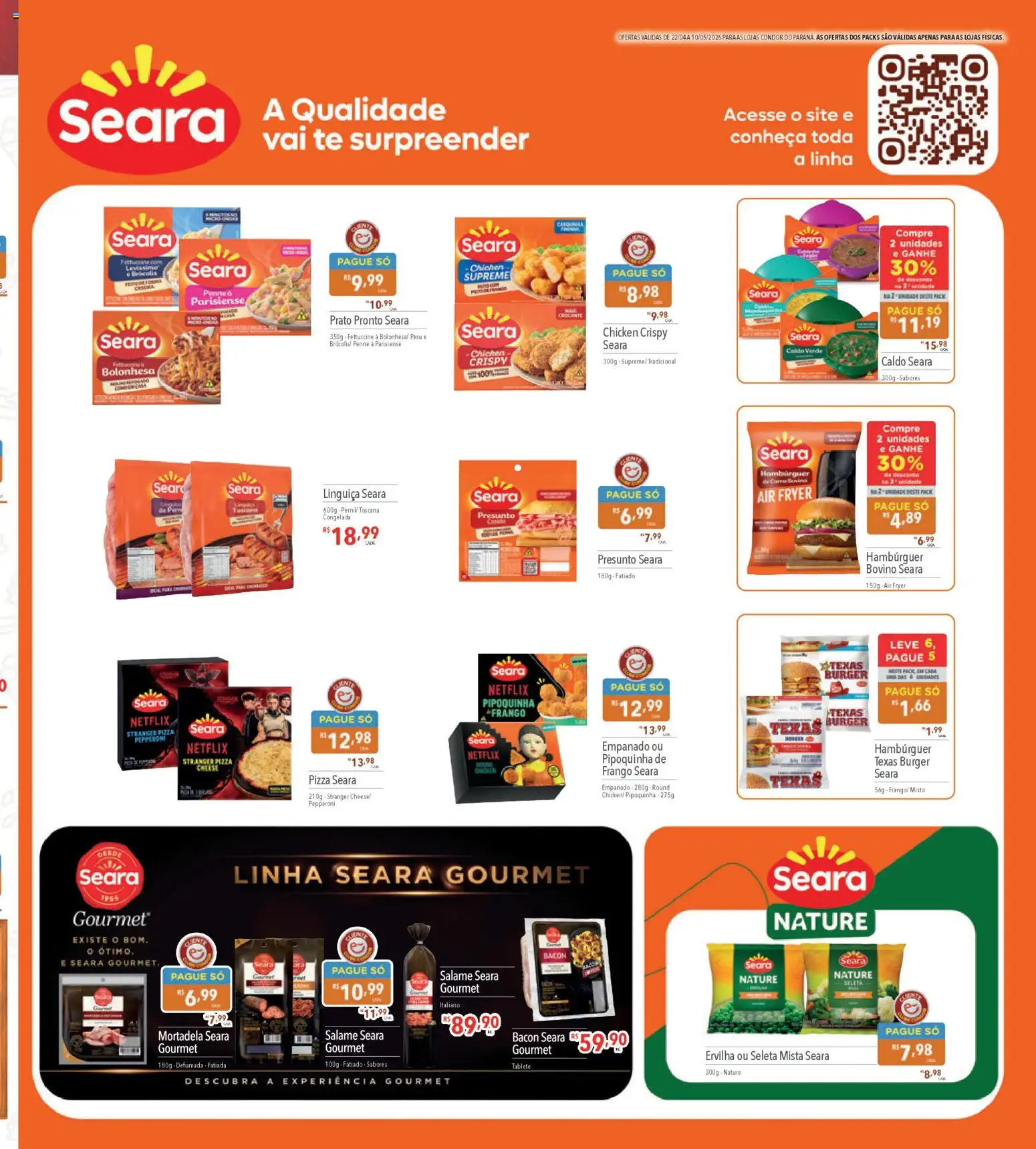 Supermercados Condor Folheto - válido de 22.04.2026 | Página: 13 | Produtos: Ervilha, Salame, Carne, Hambúrguer