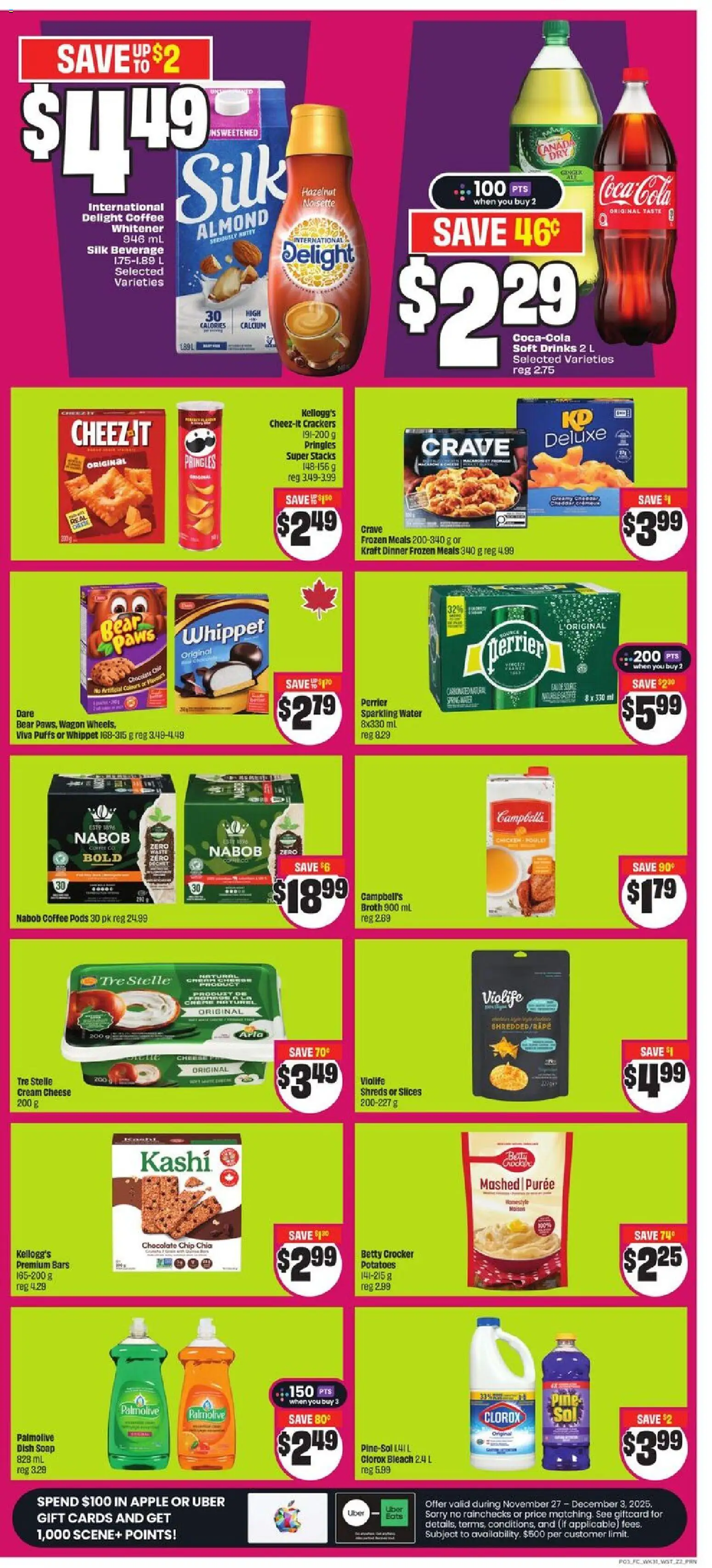 FreshCo flyer valid from 27.11.2025 | Page: 4 | Products: Cream, Soap, Cheese, Chocolate