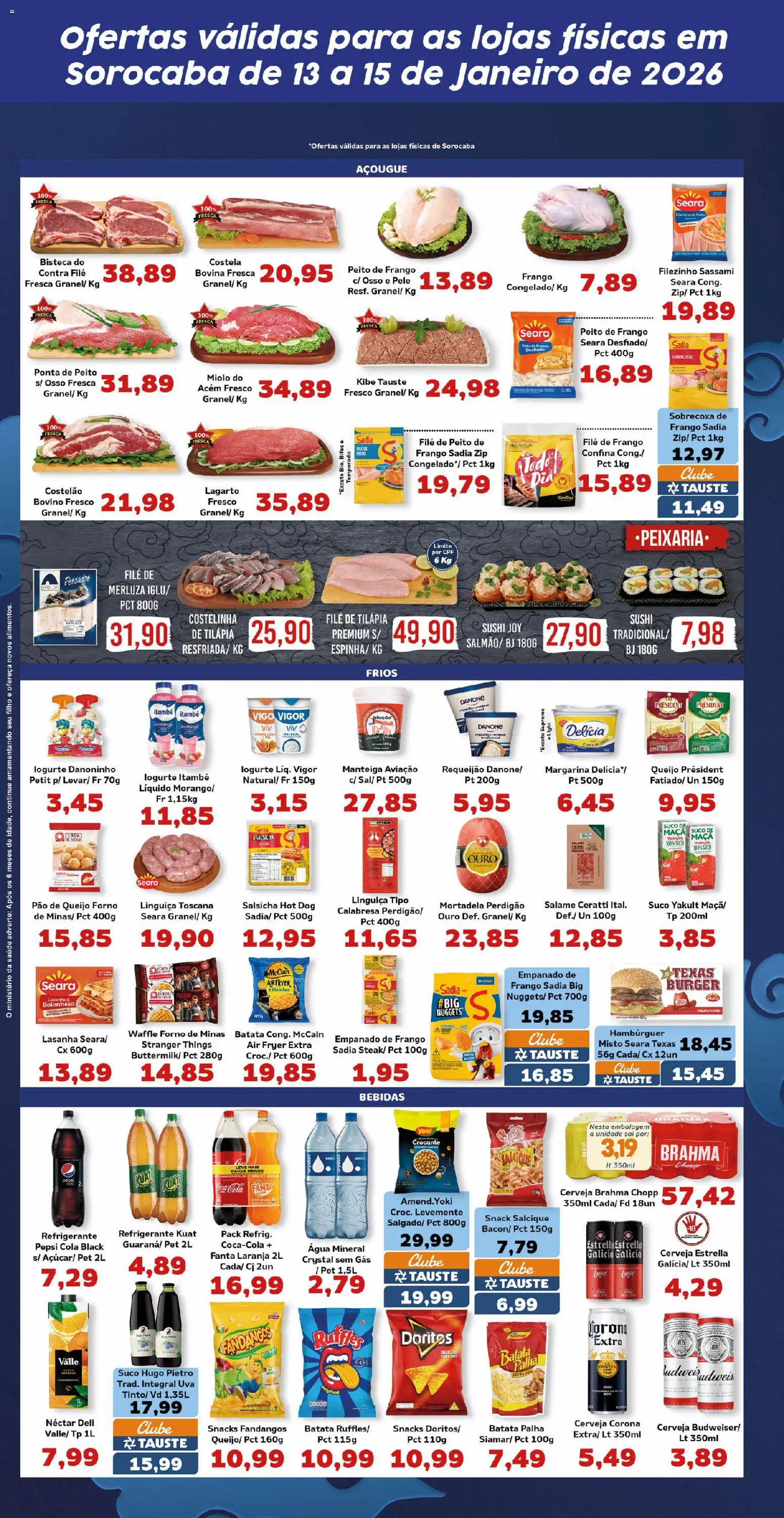 Tauste Folheto - válido de 13.01.2026 | Página: 4 | Produtos: Manteiga, Queijo, Refrigerante, Peito de frango