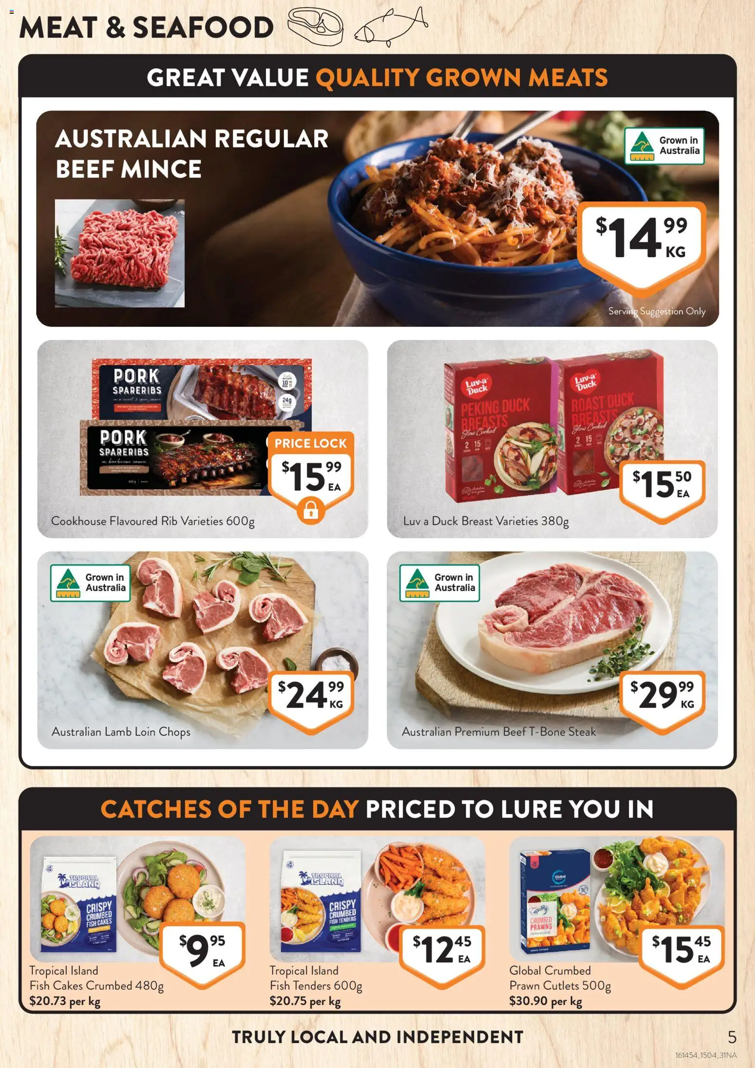 Foodworks catalogue - valid from 15.04.2026 | Page: 5 | Products: Pork, Beef, Prawns, Steak