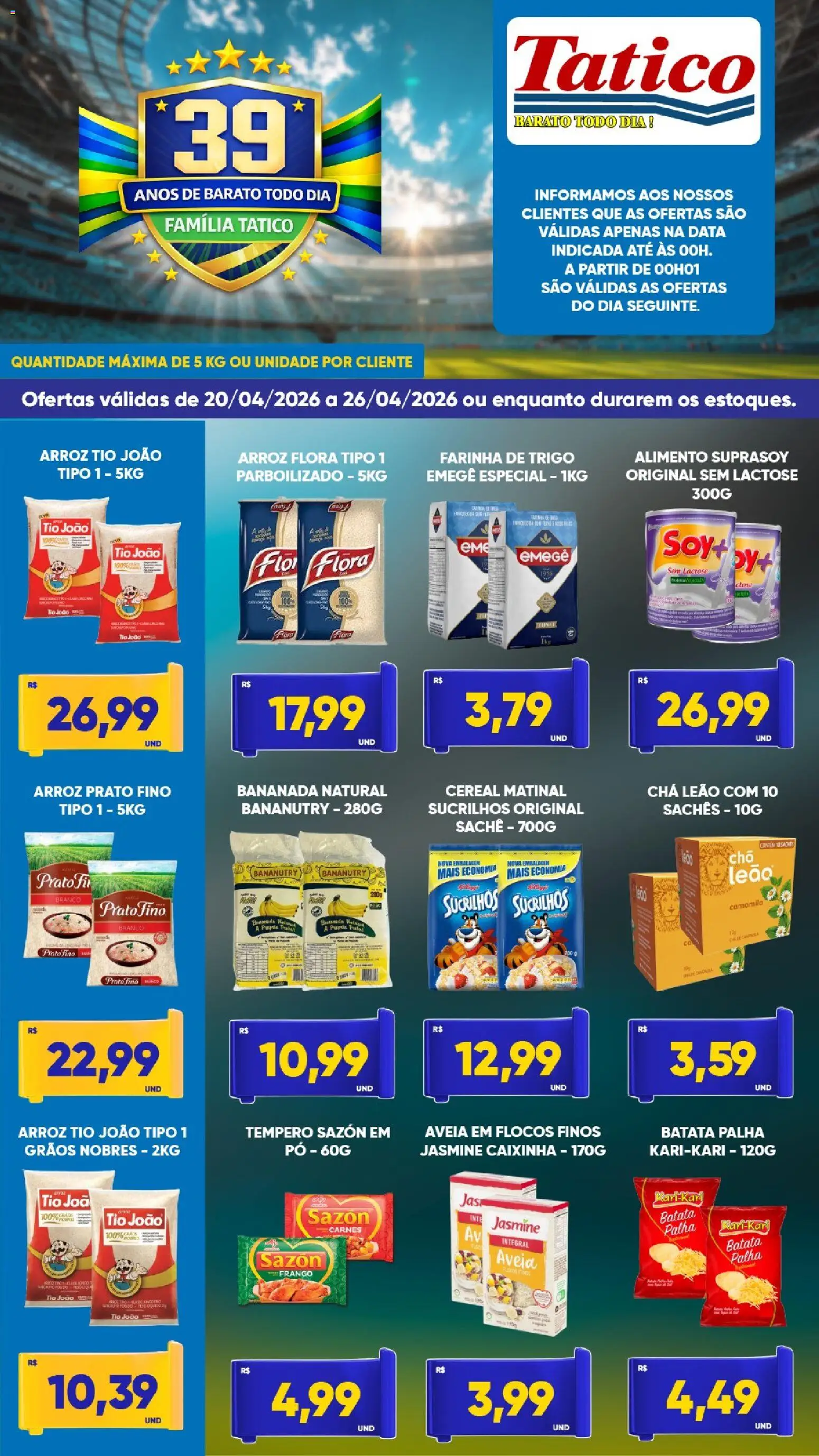 Tatico Folheto - válido de 20.04.2026 | Página: 3 | Produtos: Pó, Sucrilhos, Aveia, Batata