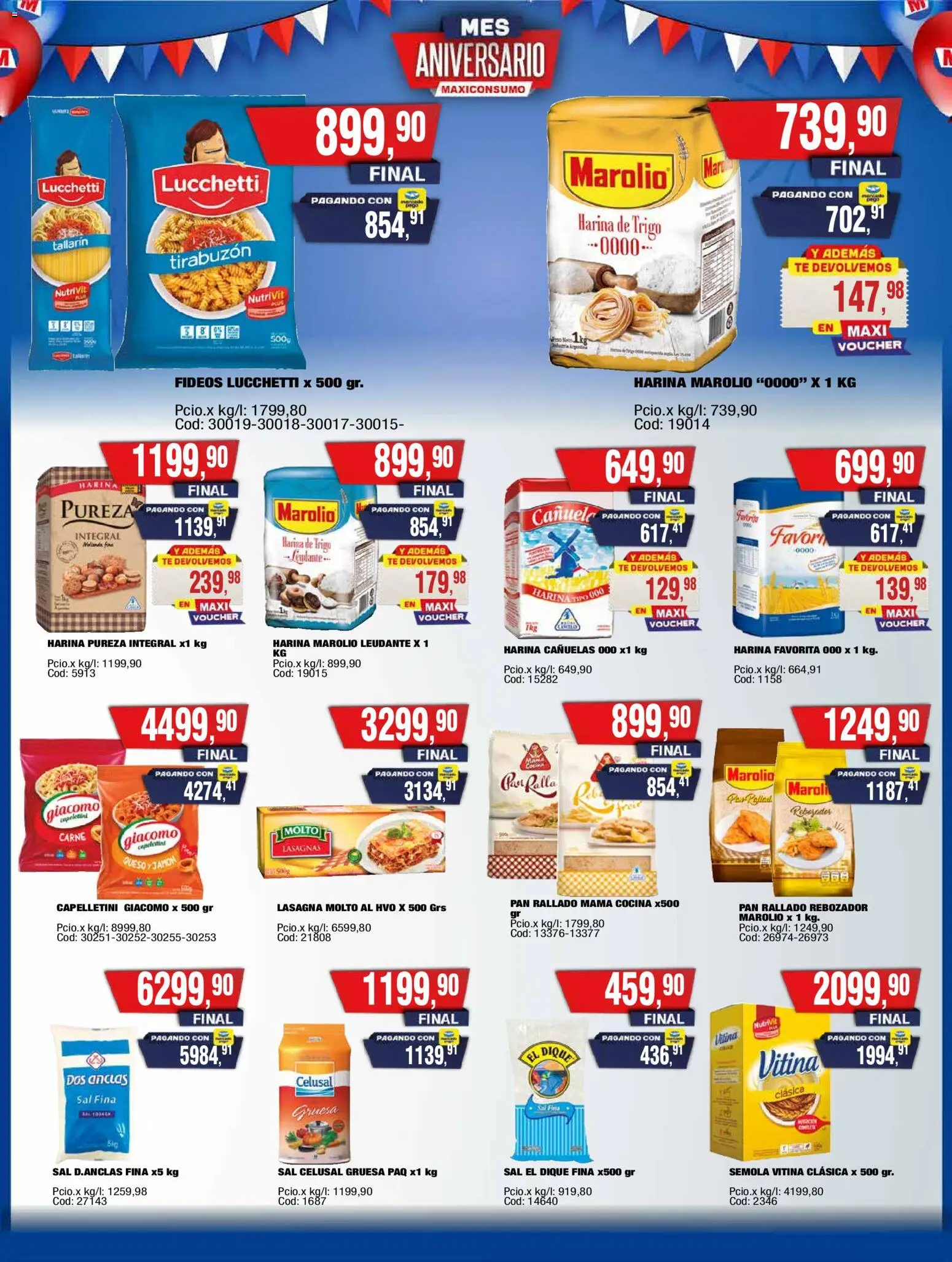 Maxiconsumo ofertas │ válido desde el 15.12.2025 | Página: 5 | Productos: Cocina, Pan, Jamón, Fideos