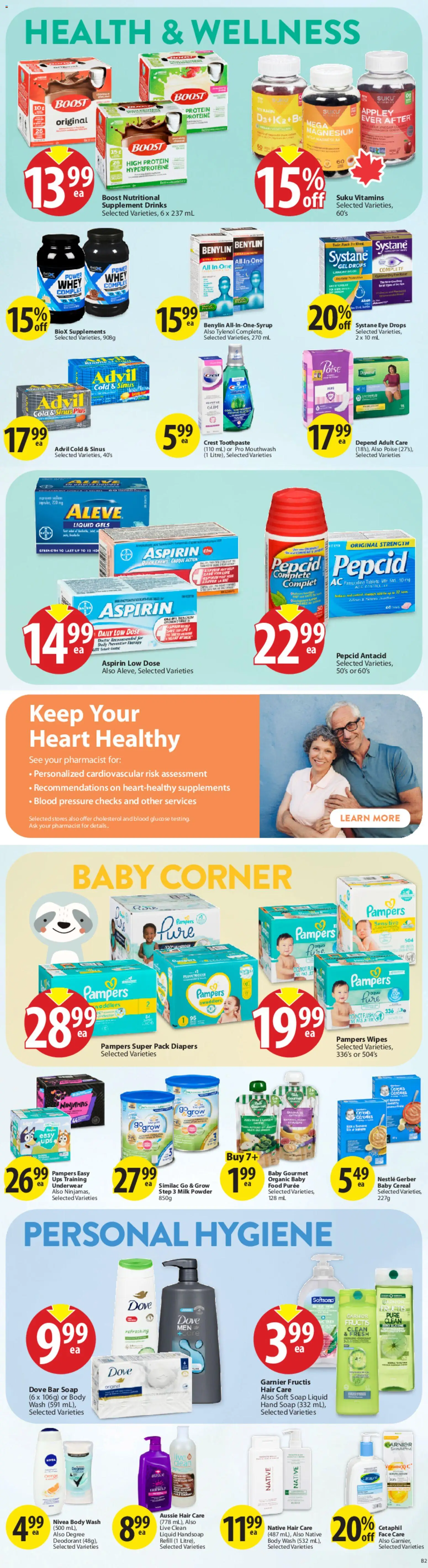 Save on foods flyer valid from 12.02.2026 | Page: 24 | Products: Powder, Soap, Mouthwash, Milk