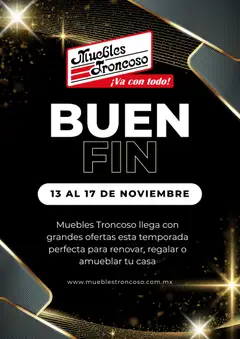 Vista previa de Muebles Troncoso Buen Fin aviso, nuevo folleto de la tienda, válido en México a partir del 10.11.2025