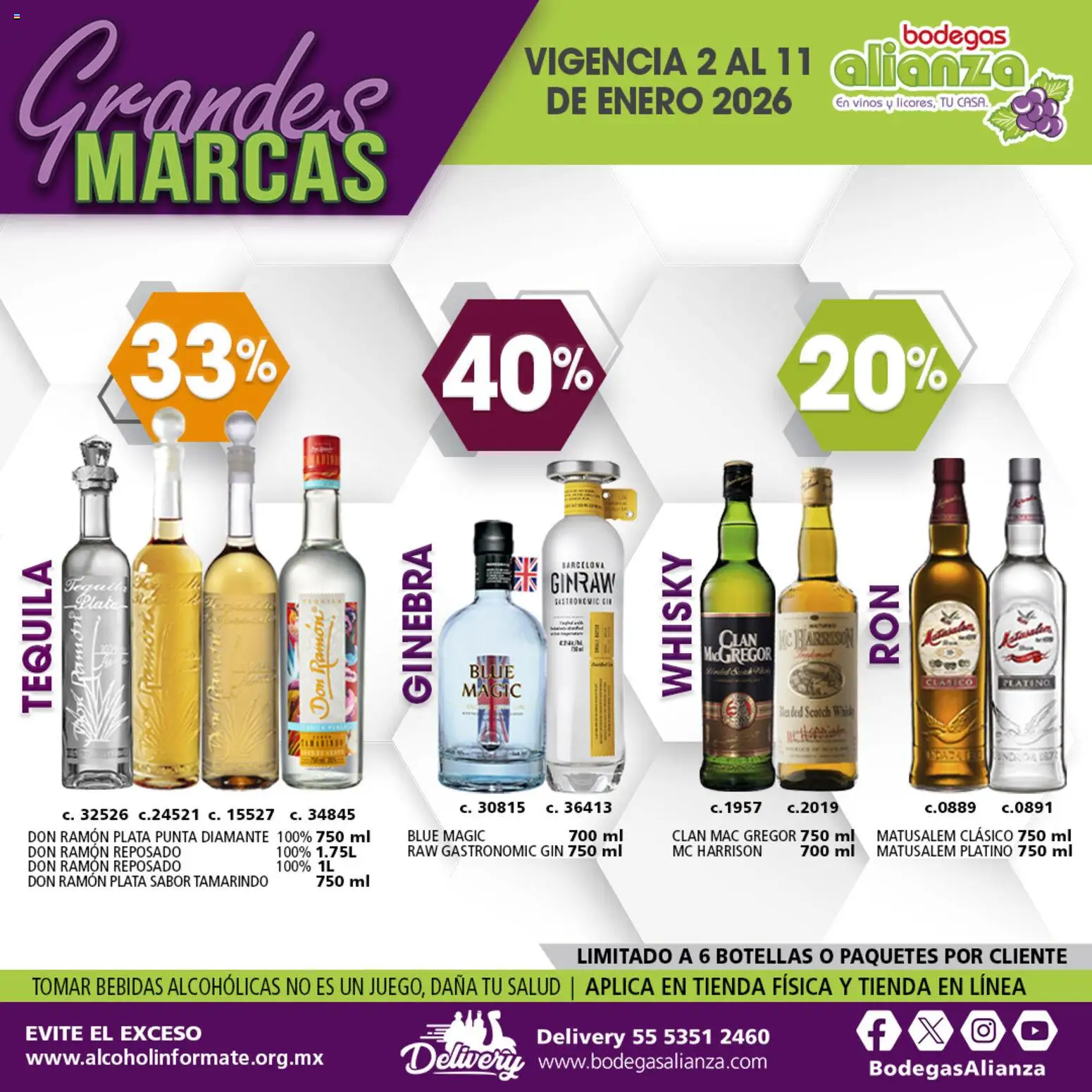 Nuevas ofertas de Bodegas Alianza válidas en toda la República Mexicana desde el 02.01.2026. ¡Encuentra las mejores ofertas en Bodegas Alianza catálogo Grandes Marcas! | Página: 4 | Productos: Gin, Ginebra, Tequila, Whisky