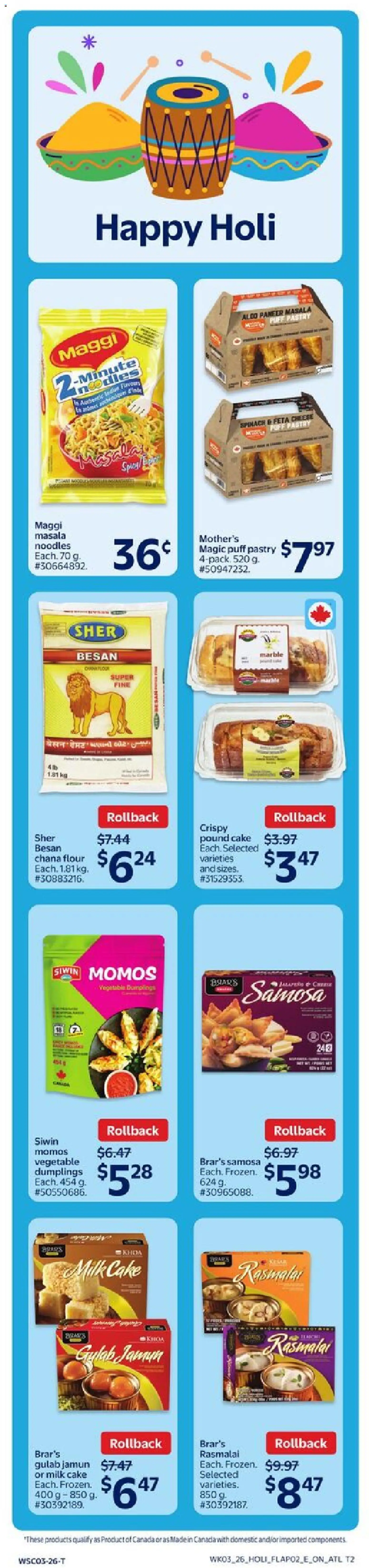 Walmart flyer valid from 12.02.2026 | Page: 11 | Products: Noodles, Pasta, Milk