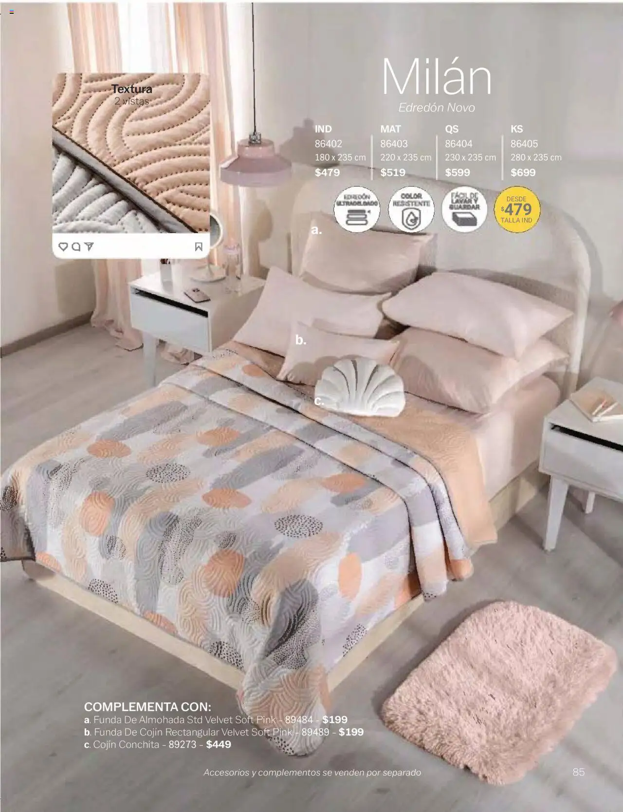 Nuevas ofertas de Vianney válidas en toda la República Mexicana desde el 24.01.2025. ¡Encuentra las mejores ofertas en Vianney catálogo Chavos! | Página: 87 | Productos: Funda, Funda de almohada, Almohada