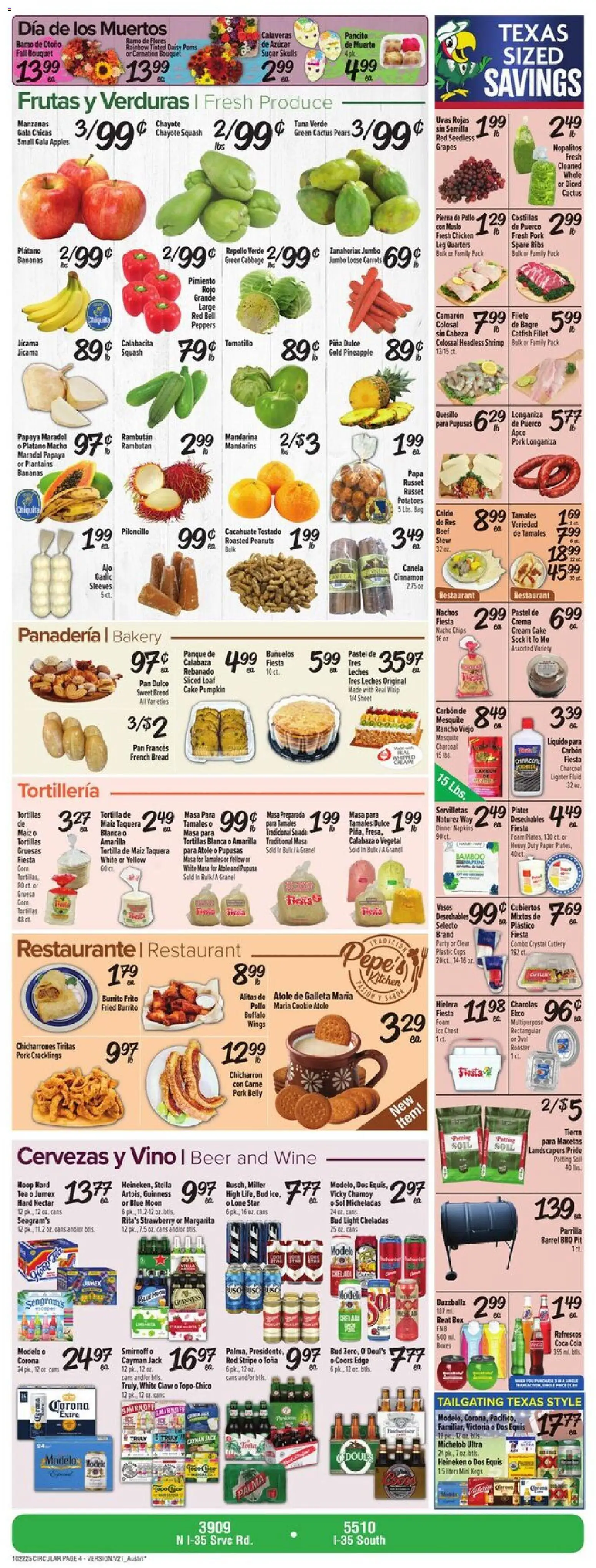 Fiesta Mart Weekly Ad - valid from 22.10.2025 | Page: 4 | Products: Bakery, Bananas, Garlic, Cream Cake