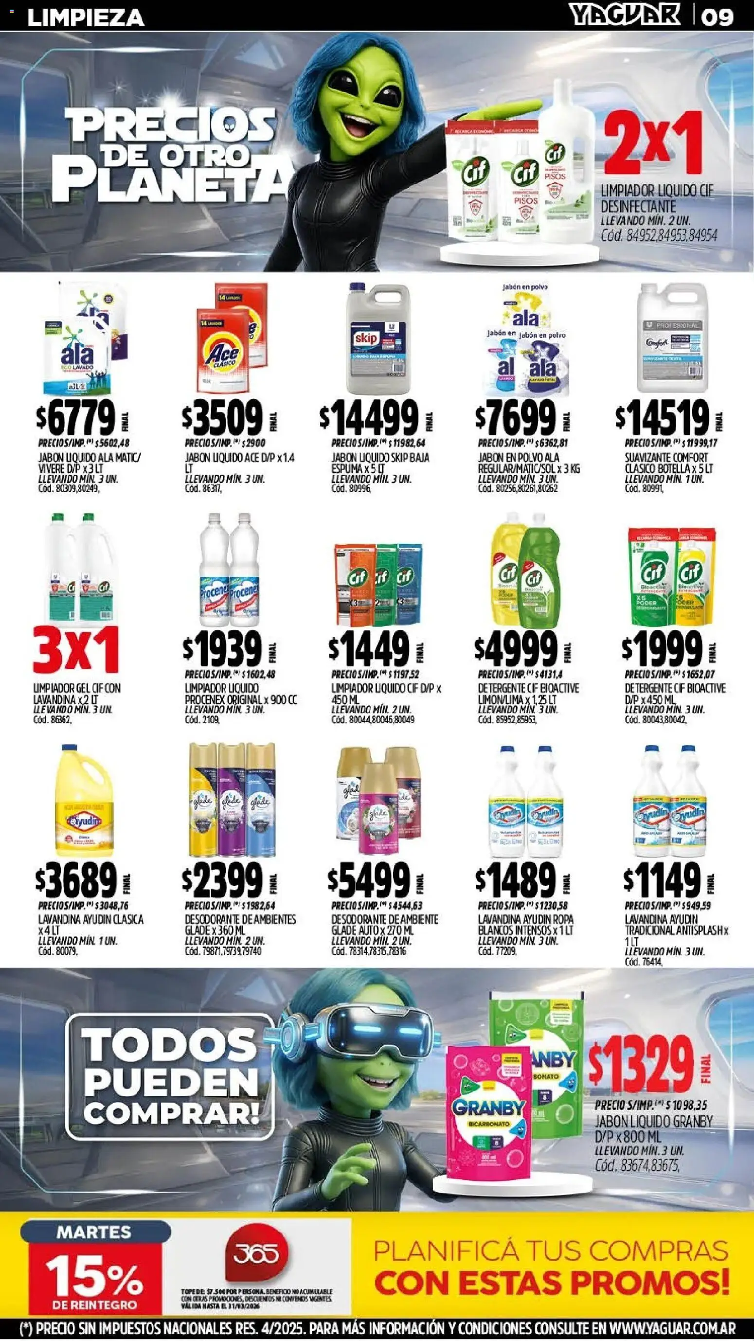Yaguar - Oferta Semanal Salta │ válido desde el 09.03.2026 | Página: 9 | Productos: Jabón líquido, Jabón, Ropa, Limpiador