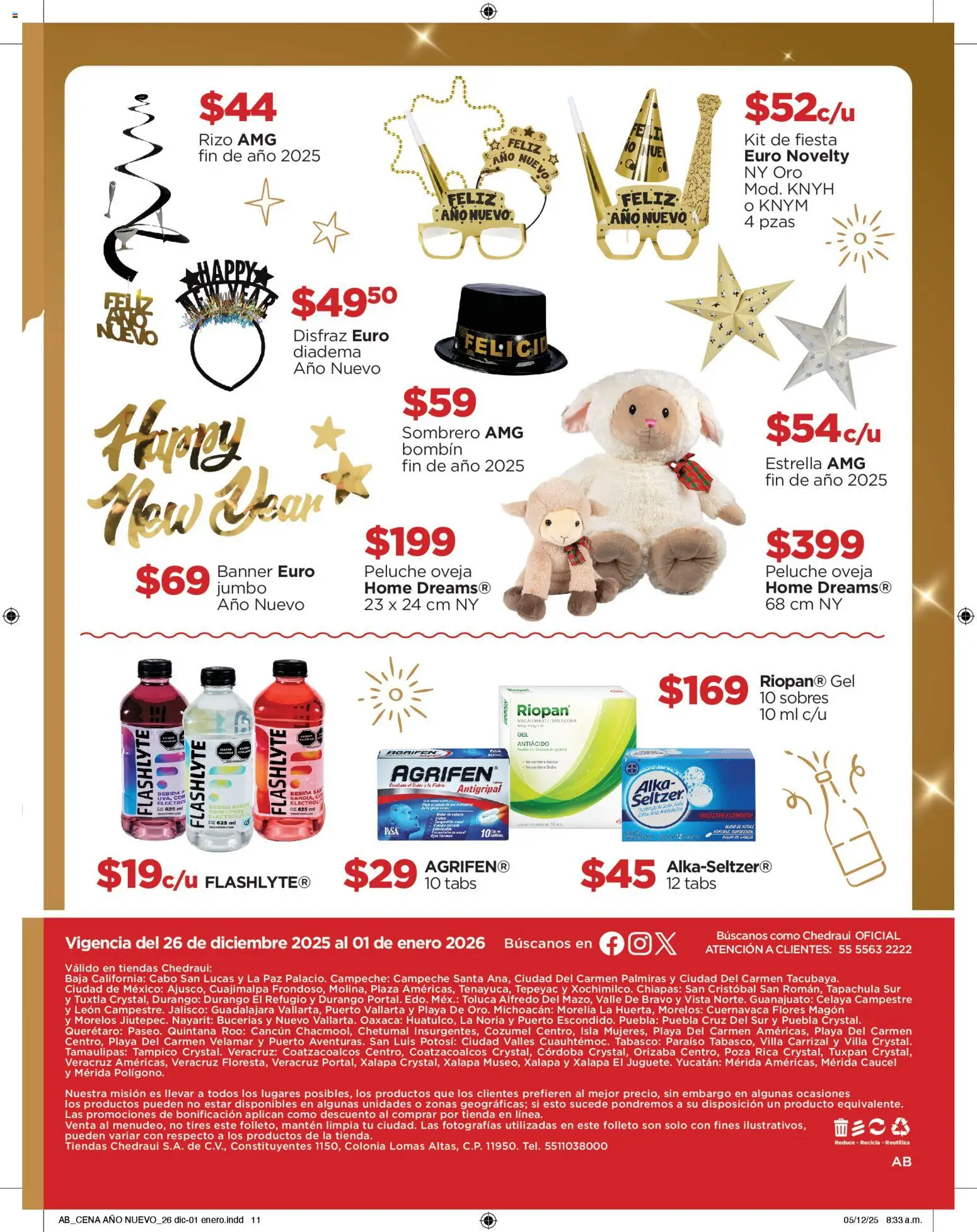 Nuevas ofertas de Chedraui válidas en toda la República Mexicana desde el 26.12.2025. ¡Encuentra las mejores ofertas en Chedraui folleto Delicias de Año nuevo! | Página: 11 | Productos: Sombrero, Antiácido, Antigripal