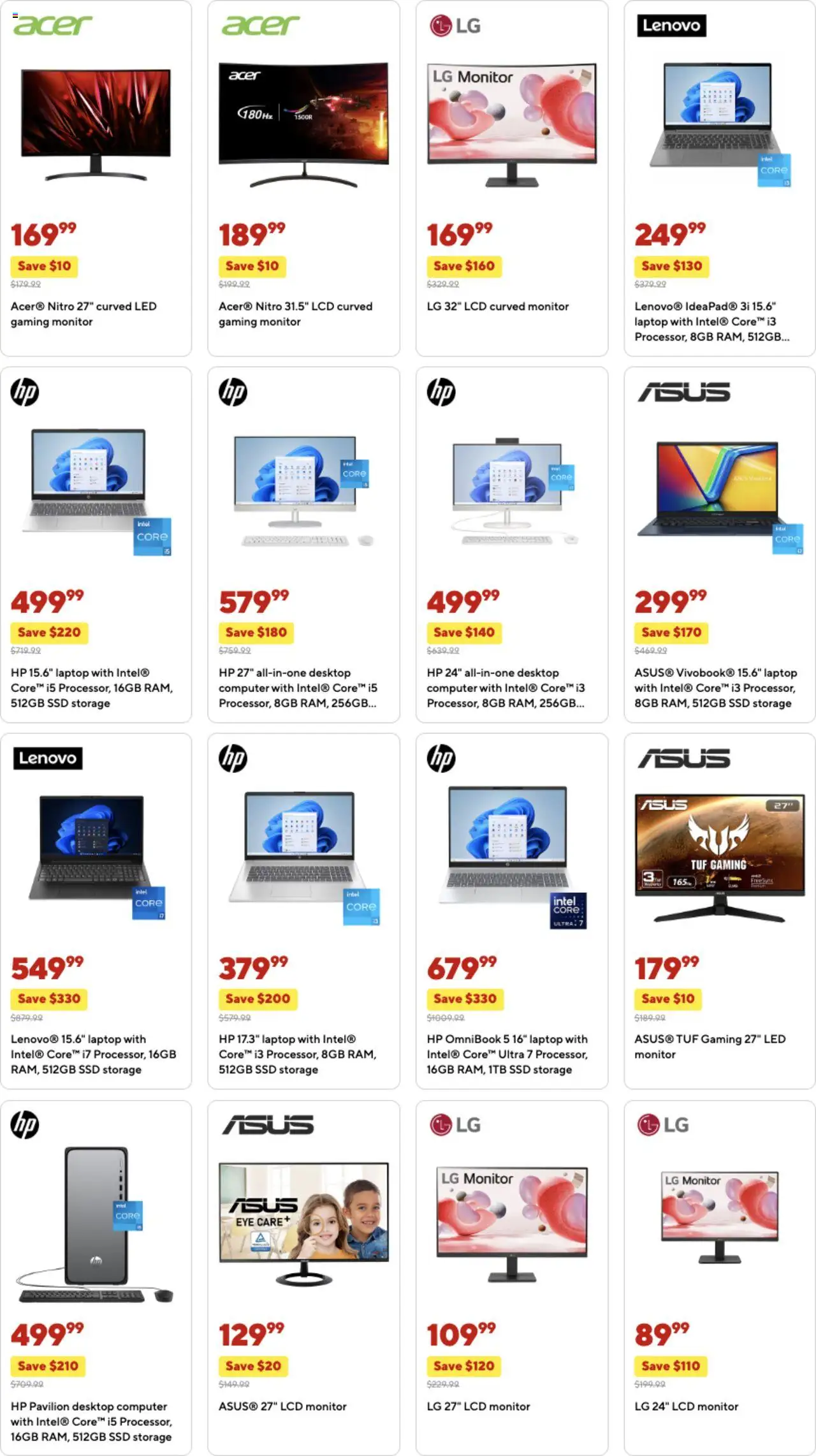 Staples Weekly Ad - valid from 28.09.2025 | Page: 9 | Products: Monitor, Laptop, Desktop, SSD