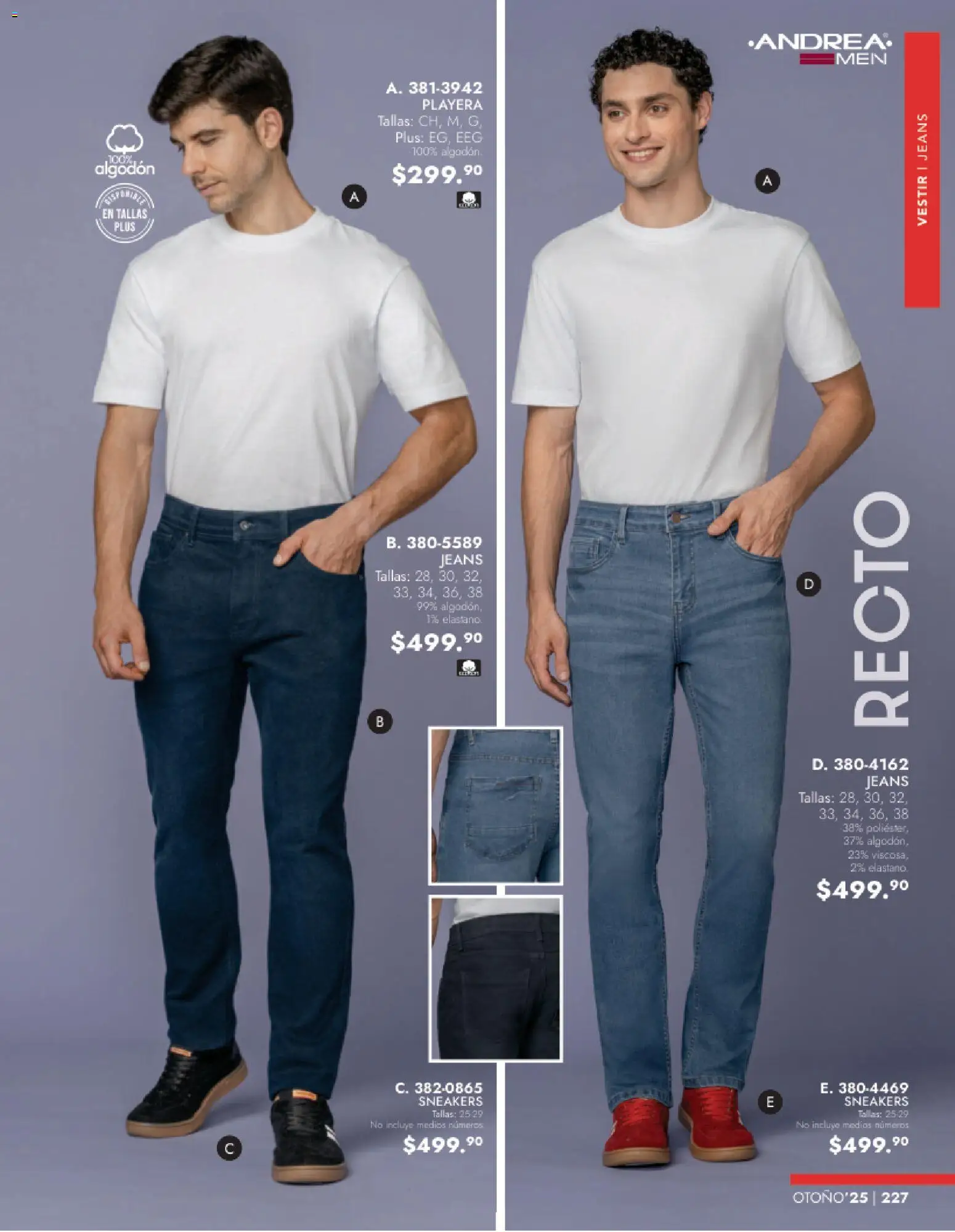 Nuevas ofertas de Andrea válidas en toda la República Mexicana desde el 26.11.2025. ¡Encuentra las mejores ofertas en Andrea catálogo Vestir Caballero otoño! | Página: 65 | Productos: Algodón, Playera