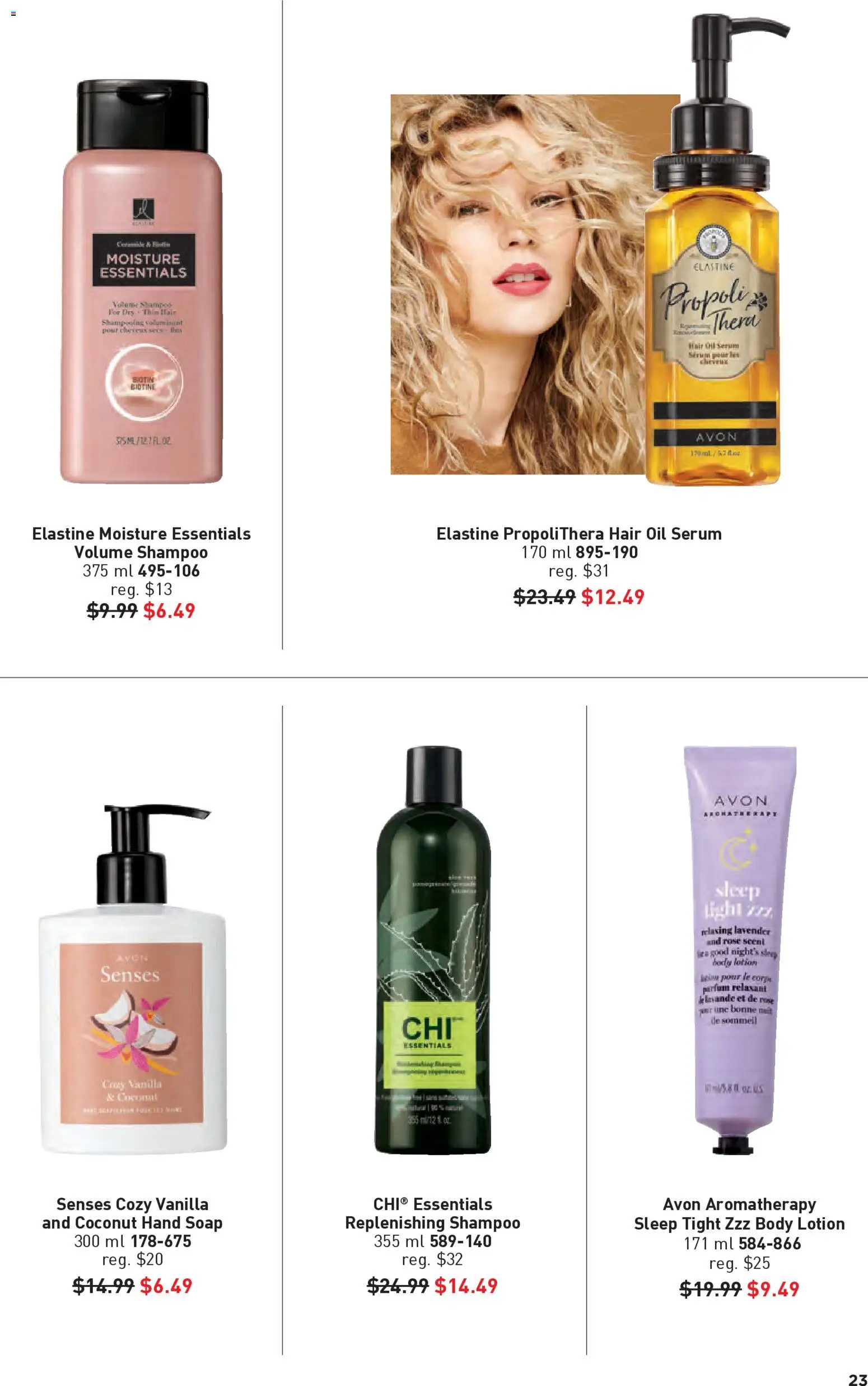 Avon flyer valid from 01.01.2026 | Page: 23 | Products: Shampoo, Body lotion, Soap, Oil