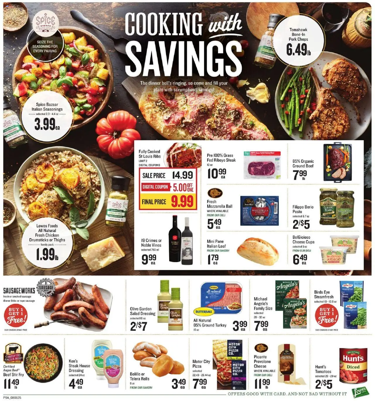 Lowes Foods Weekly Ad - valid from 06.08.2025 | Page: 14 | Products: Bakery, Cheese, Pizza, Salad