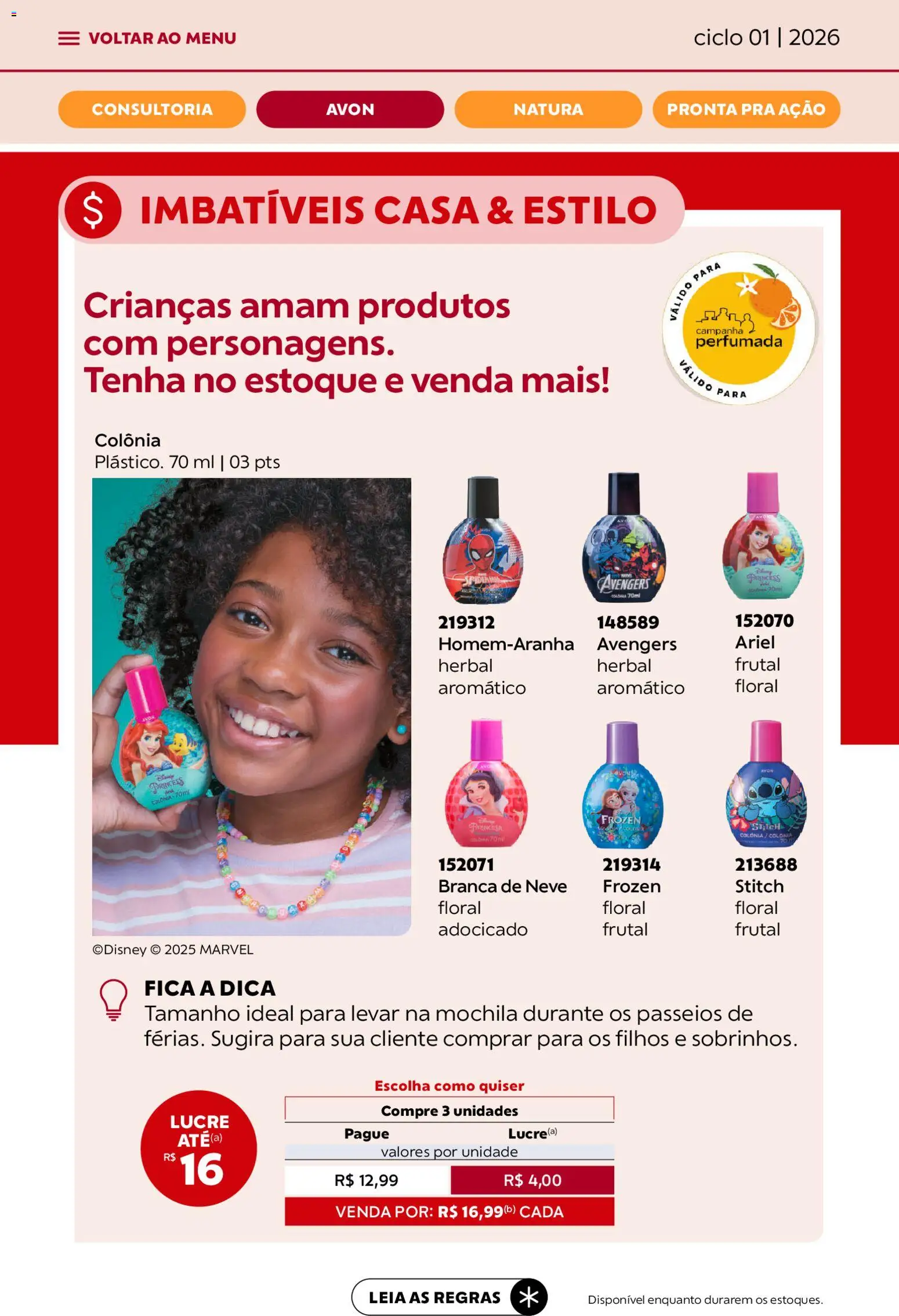 Avon Folheto - válido de 19.12.2025 | Página: 15 | Produtos: Ariel, Mochila