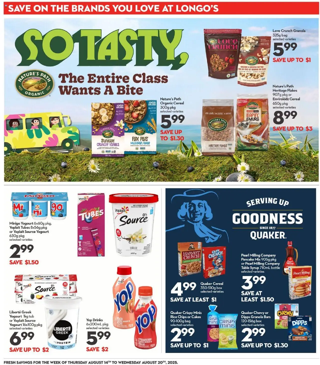 Longo's flyer valid from 14.08.2025 | Page: 20 | Products: Chips, Table, Box, Butter