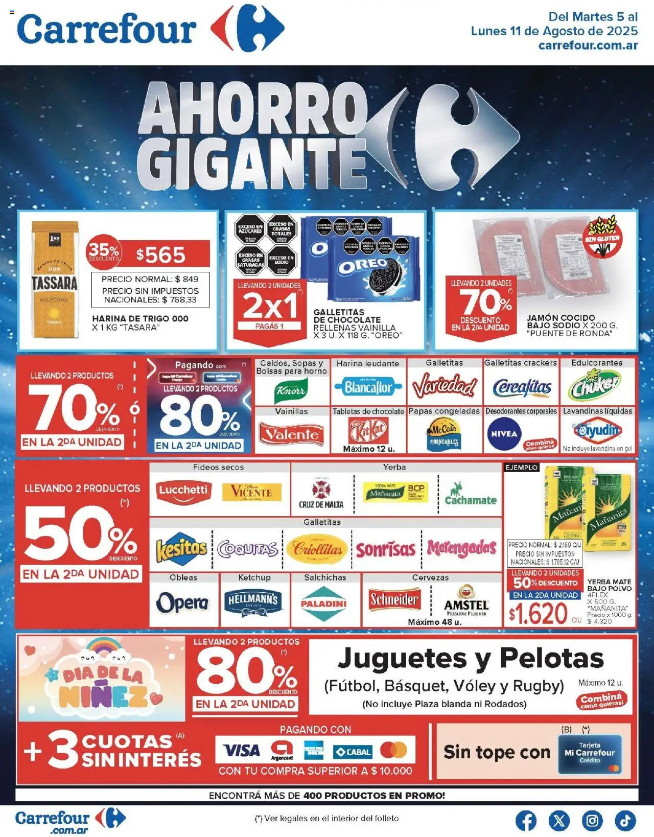 Carrefour ofertas │ válido desde el 05.08.2025 | Página: 1 | Productos: Harina, Yerba, Ketchup, Jamón