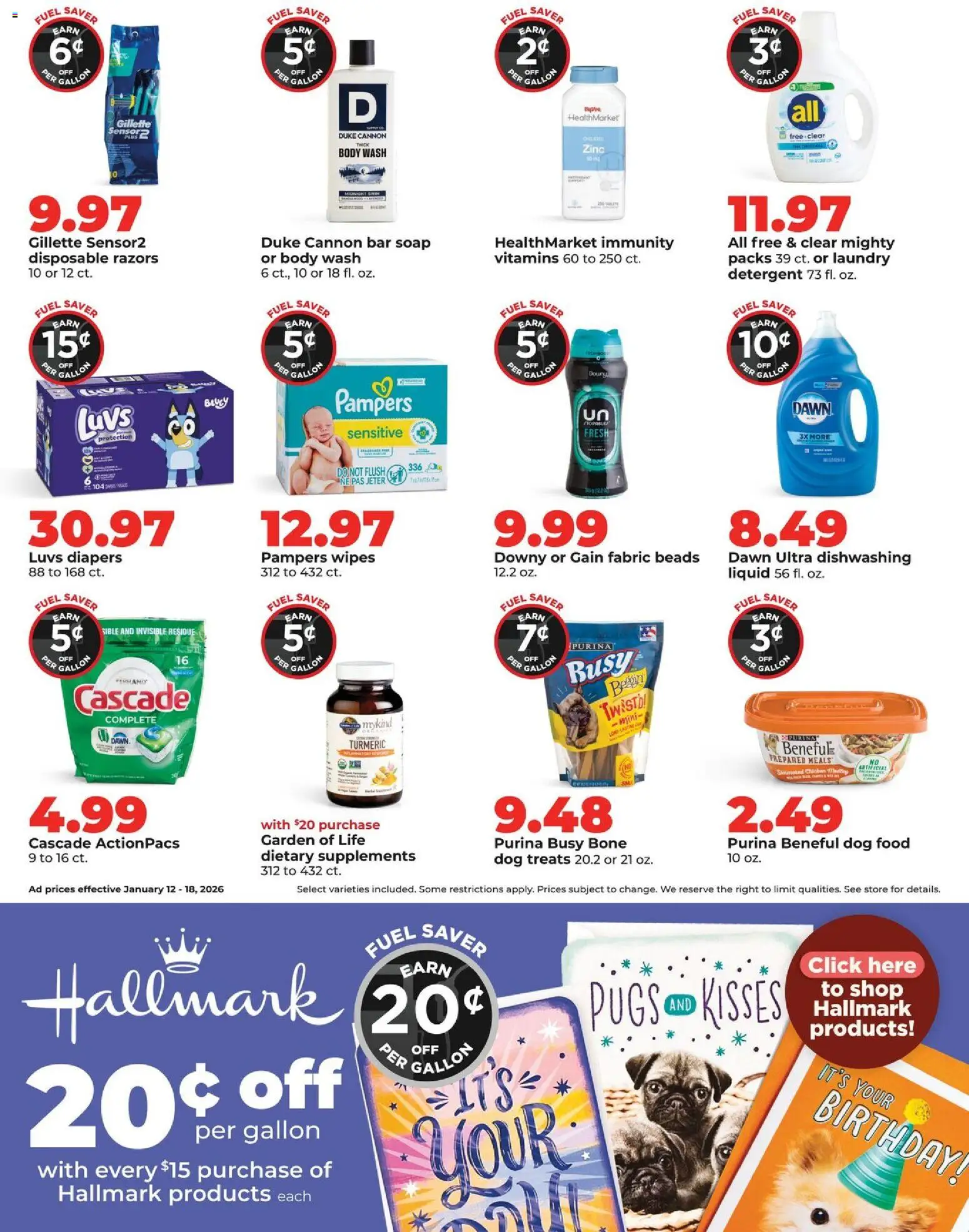 HyVee Weekly Ad - valid from 12.01.2026 | Page: 7 | Products: Turmeric, Zinc, Dog Food, Soap