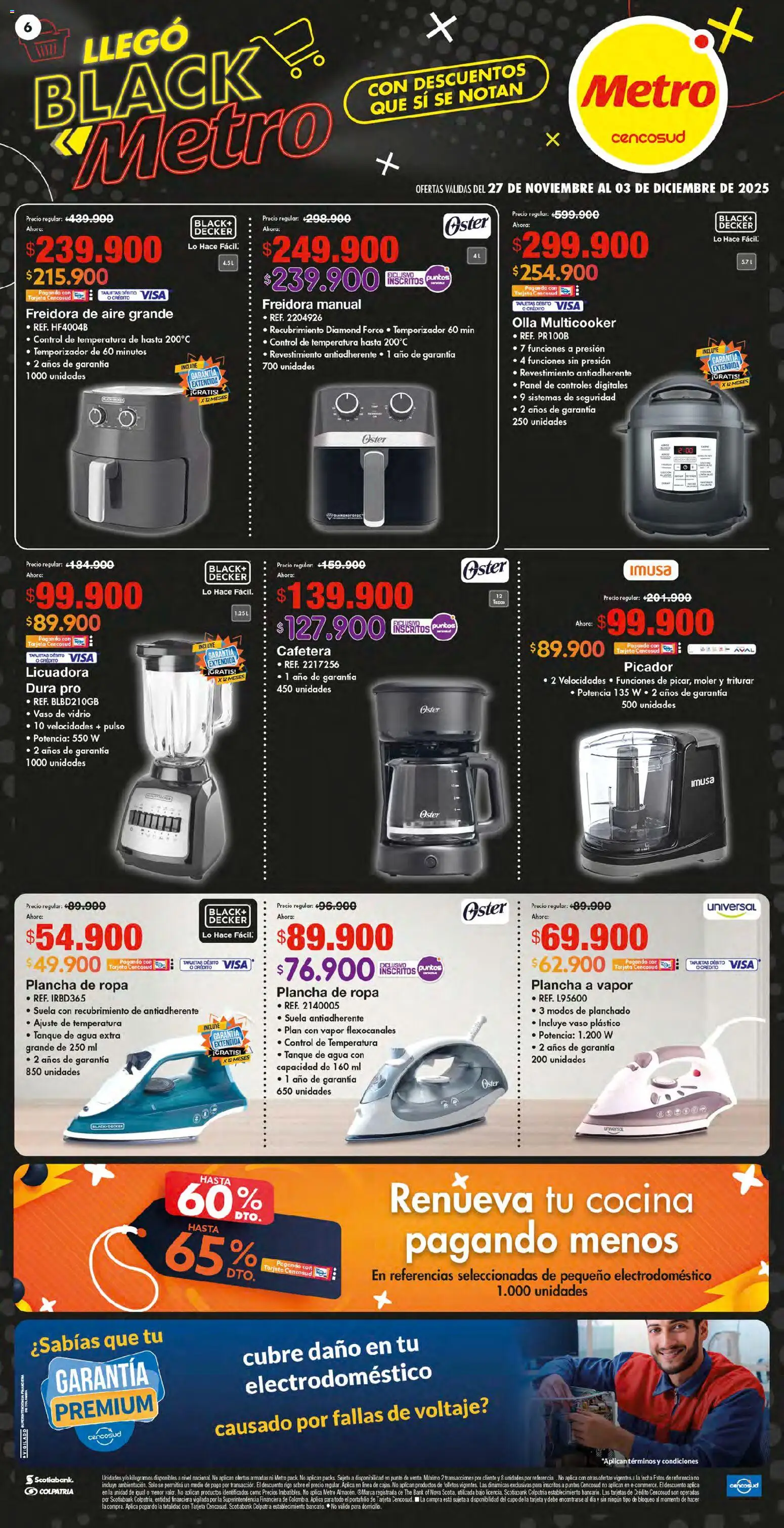 Metro revista - valida desde el 27.11.2025 | Página: 6 | Productos: Agua, Cocina, Cafetera, Freidora