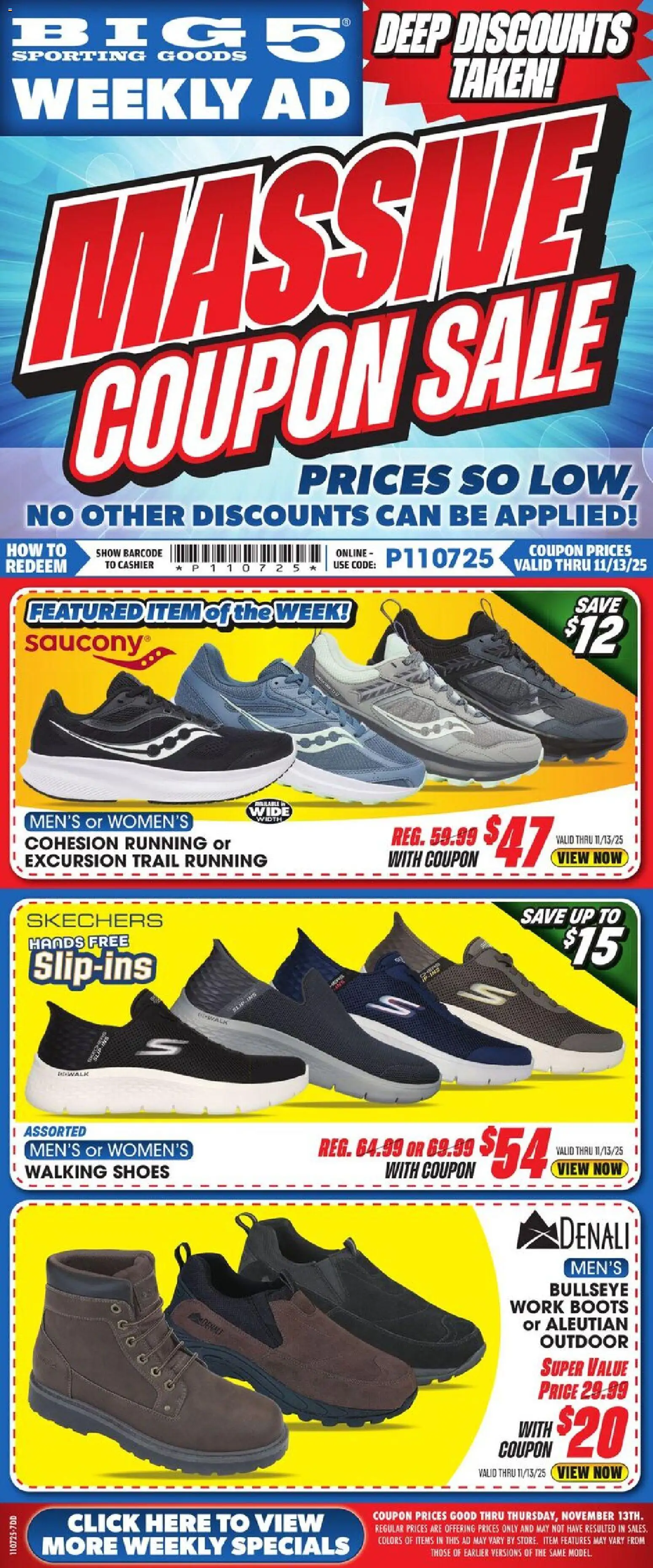 Big 5 Sporting Goods Weekly Ad - valid from 07.11.2025 | Page: 1 | Products: Boots