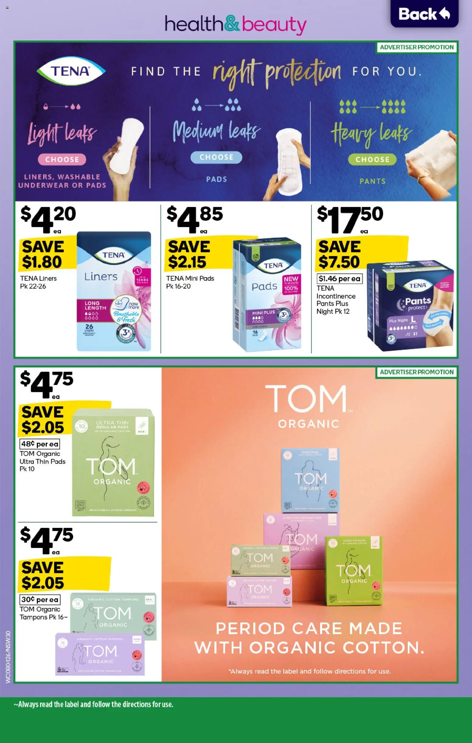 Woolworths catalogue - valid from 08.04.2026 | Page: 30 | Products: Light, Pants, Underwear, Tampons
