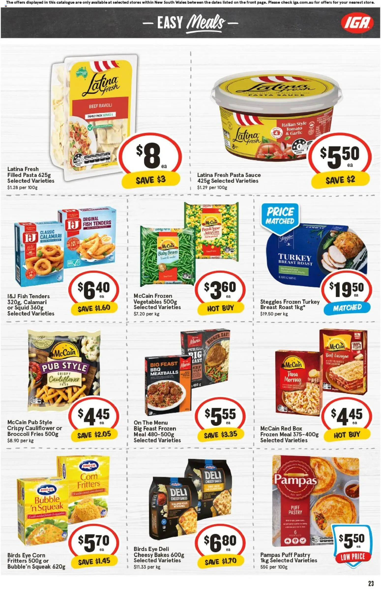 IGA catalogue - valid from 05.11.2025 | Page: 23 | Products: Fish, Pastry, Vegetables, Turkey