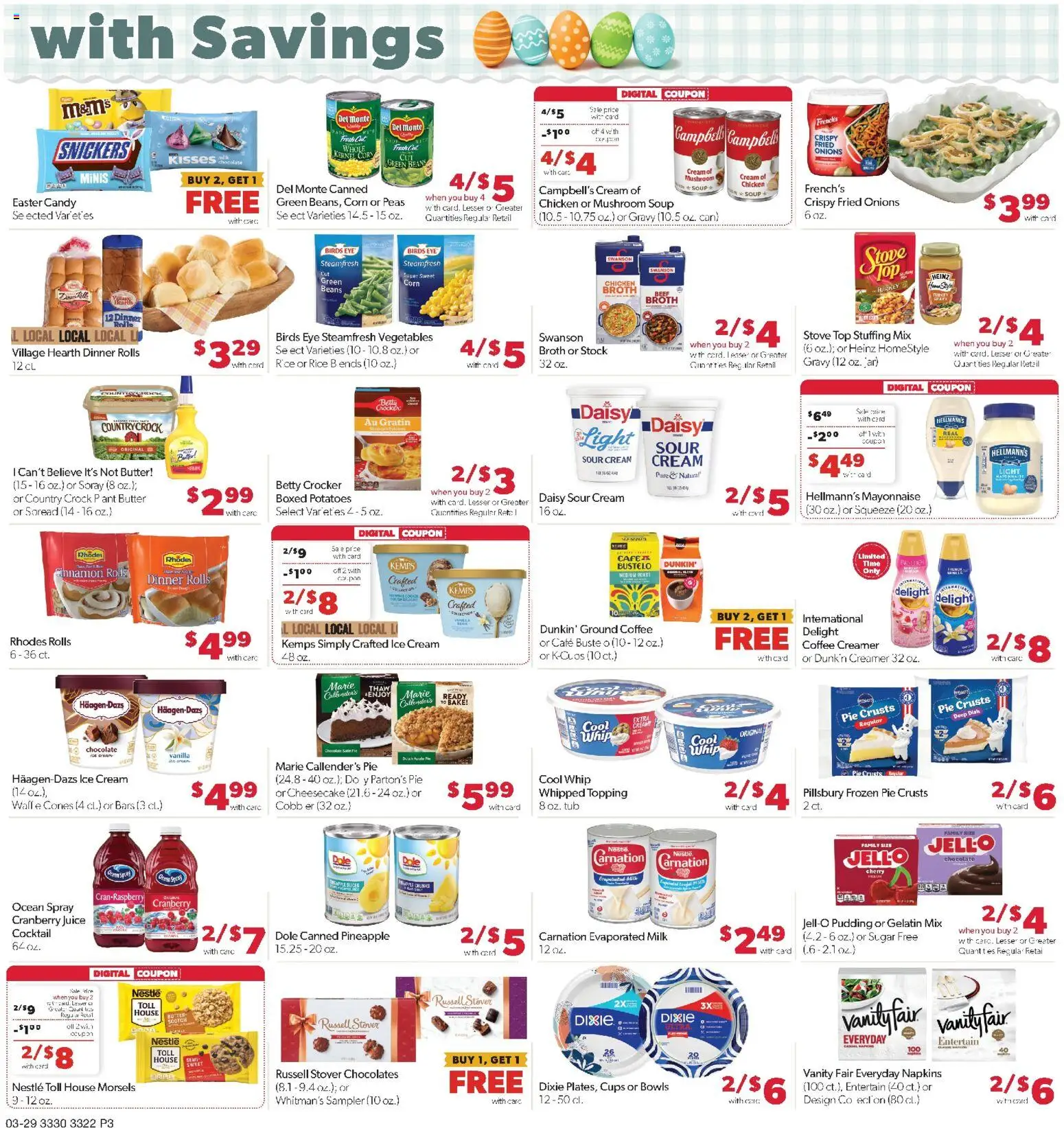 Family Fare Weekly Ad - MN - valid from 29.03.2026 | Page: 3 | Products: Milk, Pineapple, Cream, Potatoes