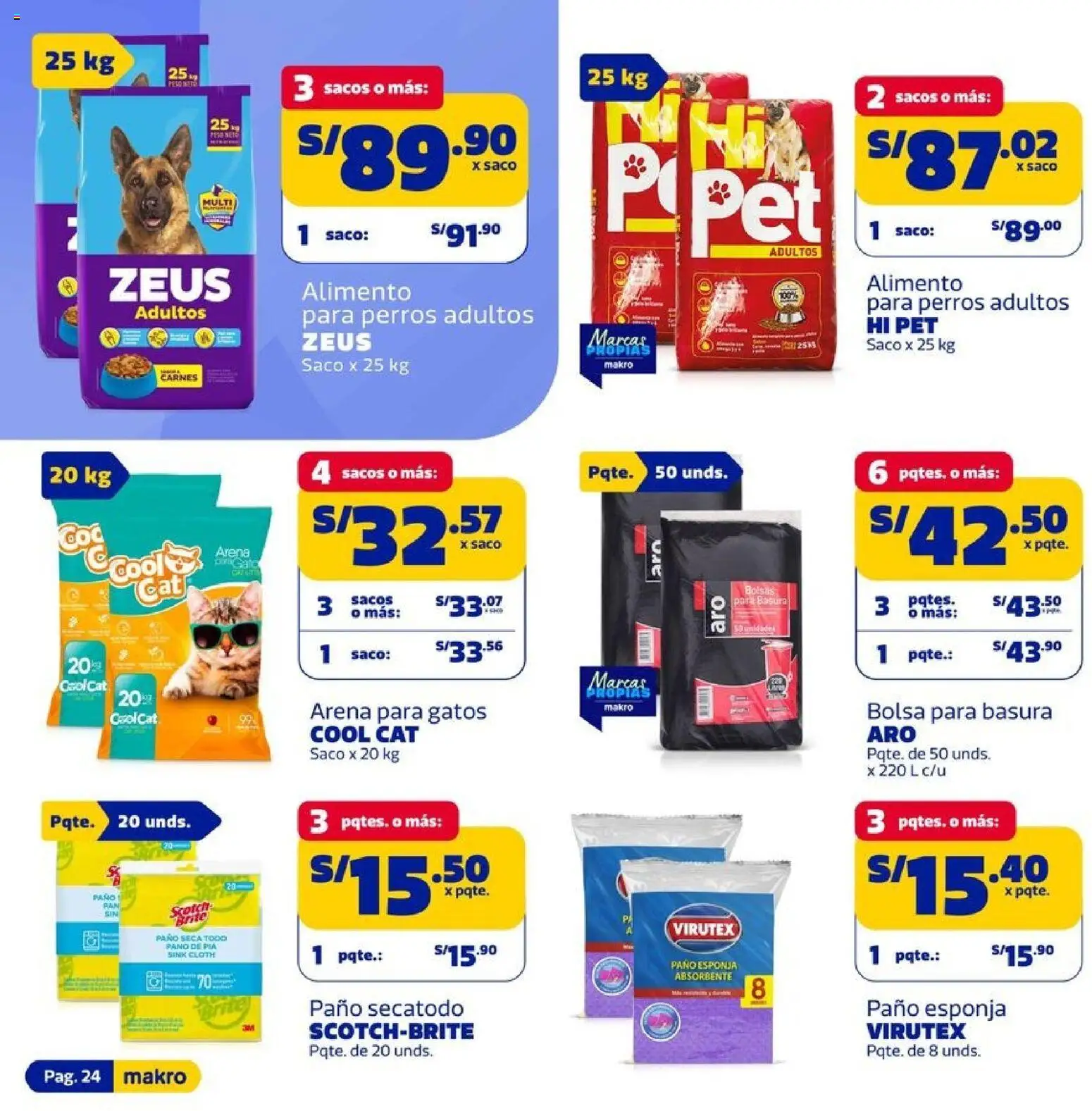 Catálogo Makro válido desde 09.04.2026 | Página: 24 | Productos: Esponja, Saco, Bolsa