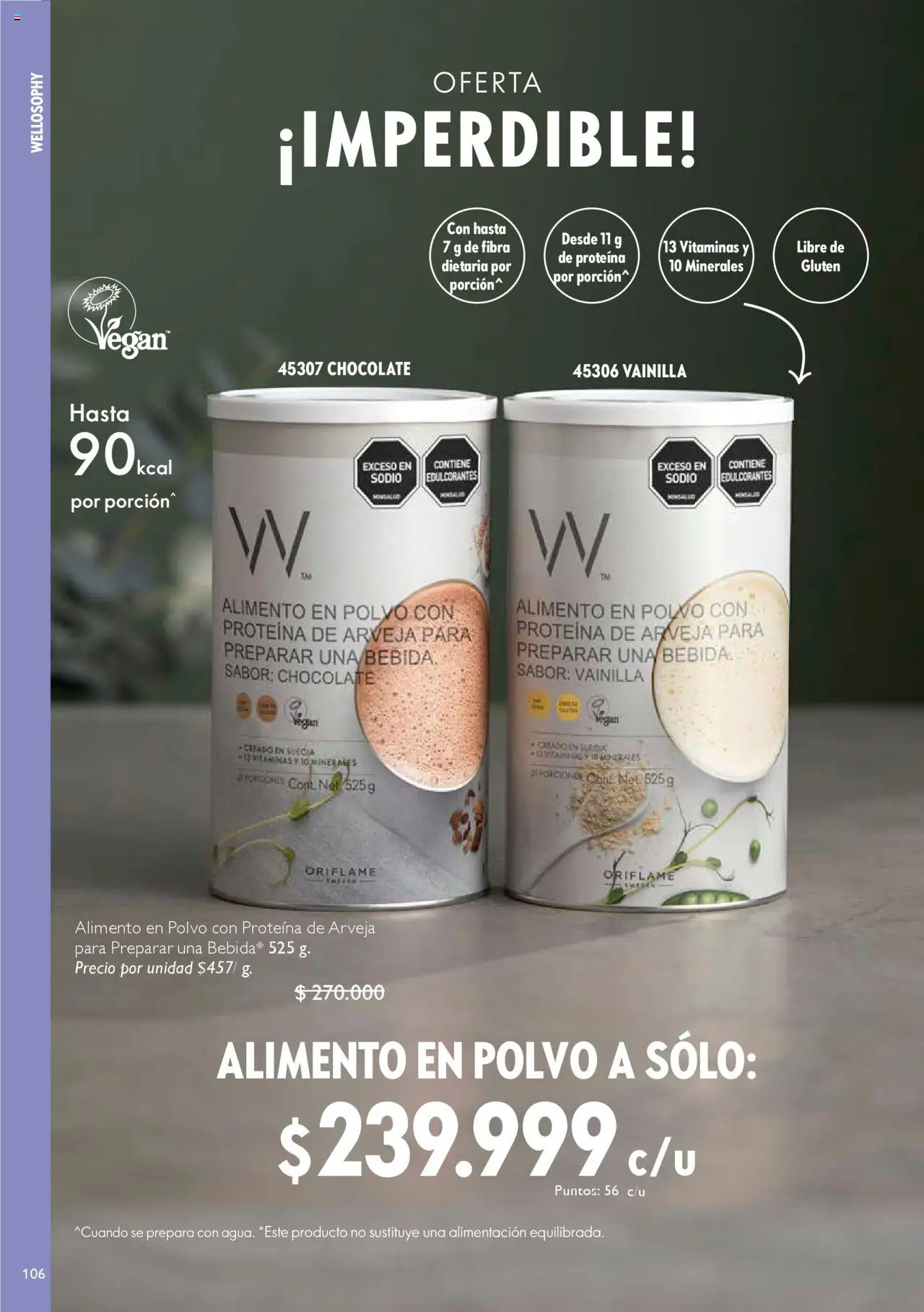Oriflame revista - valida desde el 04.10.2025 | Página: 106 | Productos: Polvo, Vitaminas, Chocolate