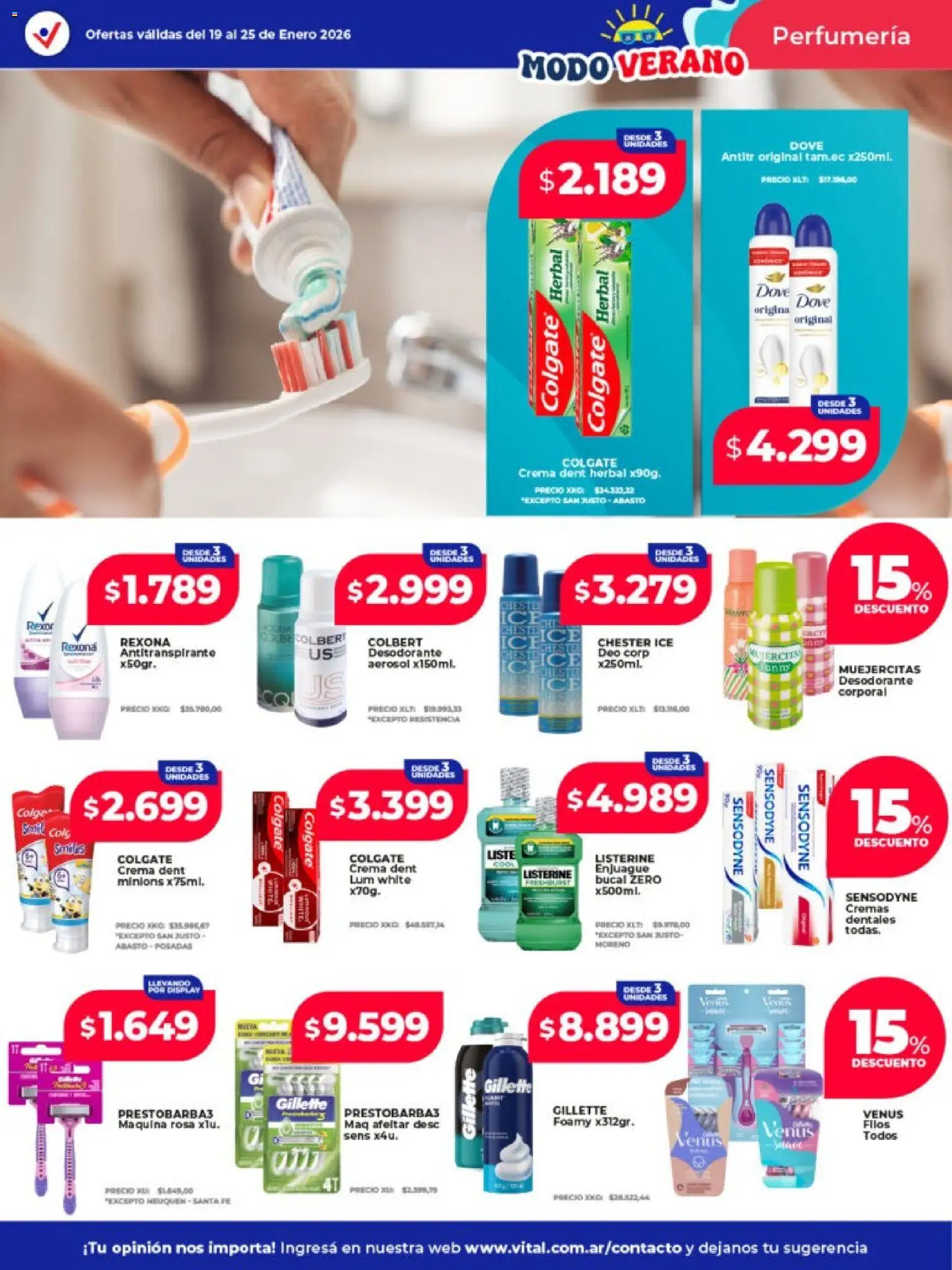 Vital - Ofertas - Posadas │ válido desde el 19.01.2026 | Página: 3 | Productos: Desodorante, Antitranspirante, Enjuague bucal, Crema